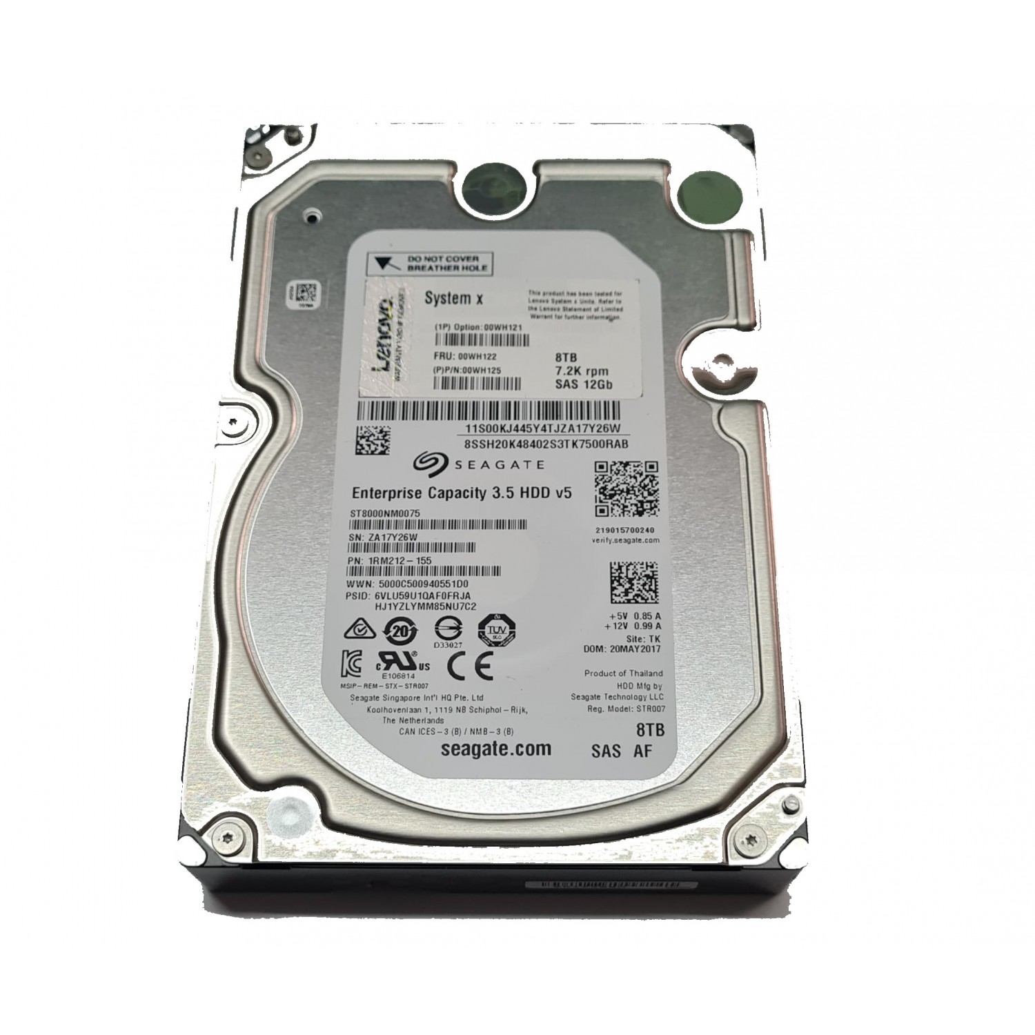 Hard disk server Lenovo Enterprise 8TB 7.2K 12GB SAS ST8000NM0075 FRU 0WH122 3.5" Hardisk-uri Server