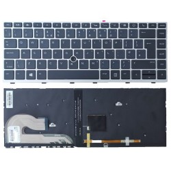 Tastatura laptop noua HP EliteBook 840 G5 846 G5 840 G6 SILVER FRAME BLACK Backlit With Point Stick