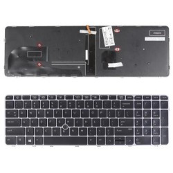 Tastatura laptop noua HP EliteBook 755 G3 850 G3 850 G4 ZBook 15u G3 G4 SILVER FRAME BLACK (with point,Backlit,Win8)