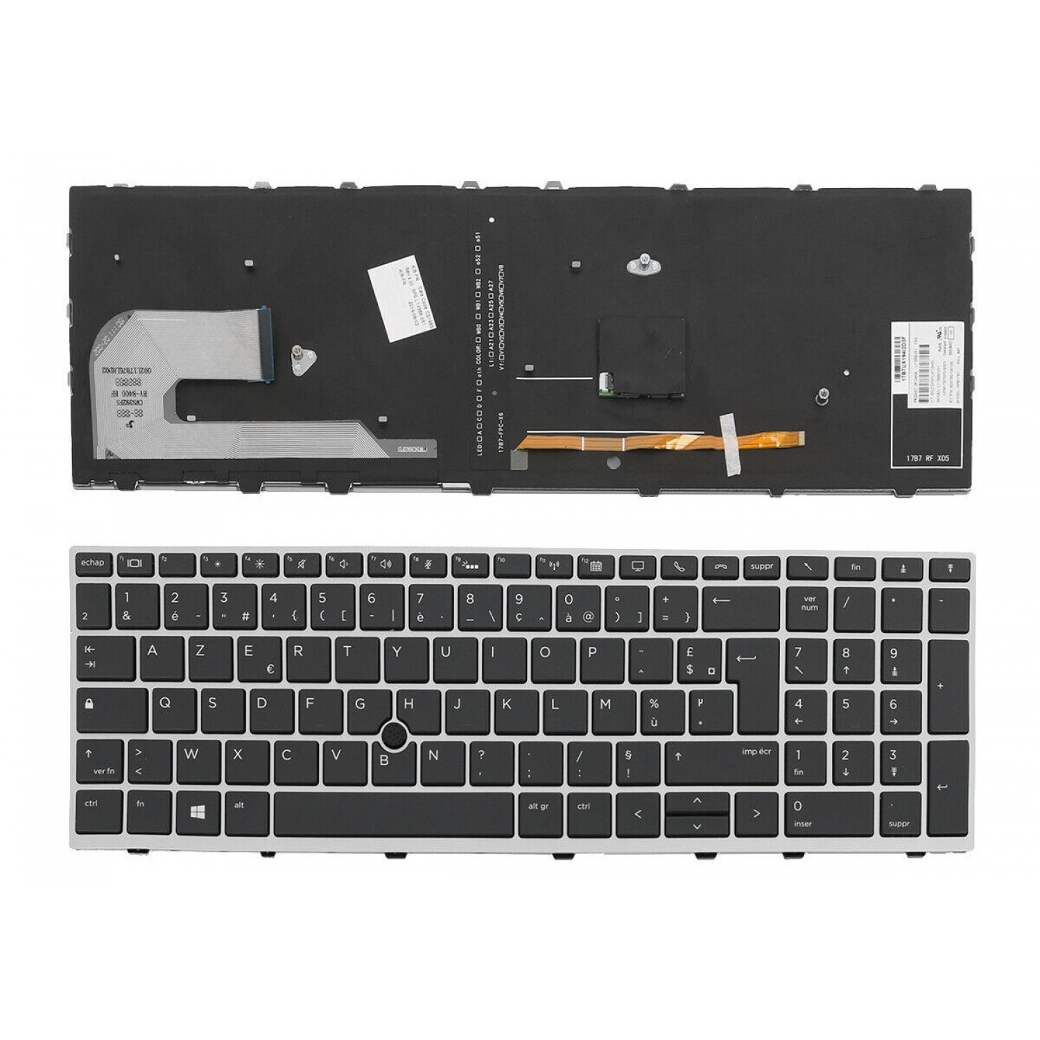 Tastatura laptop noua HP EliteBook 850 G5 SILVER FRAME BLACK Backlit UK Noi