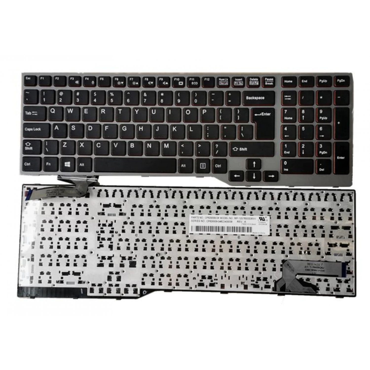 Tastatura laptop noua Fujitsu Lifebook E753 E754 GRAY FRAME BLACK US Noi