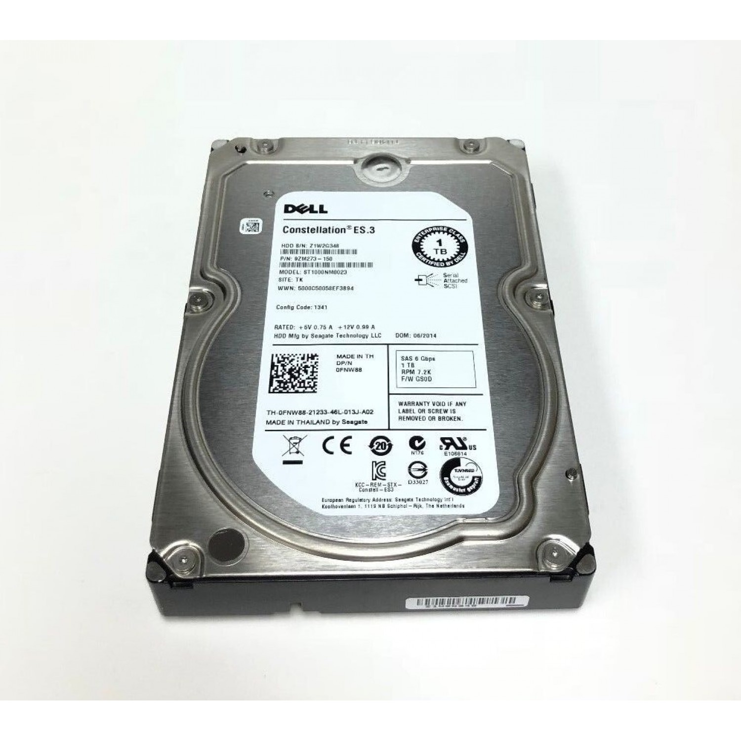 Hard disk server Dell 1TB 7.2K RPM SAS 3.5" 6GB FNW88 U738K Hardisk-uri Server
