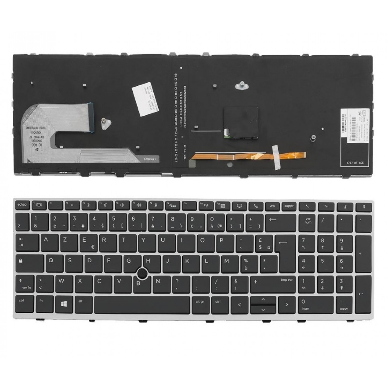 Tastatura laptop second hand HP EliteBook 850 G5 755 G5 ZBook 15u G5 Silver Frame Black AZERTY Backlight Second Hand