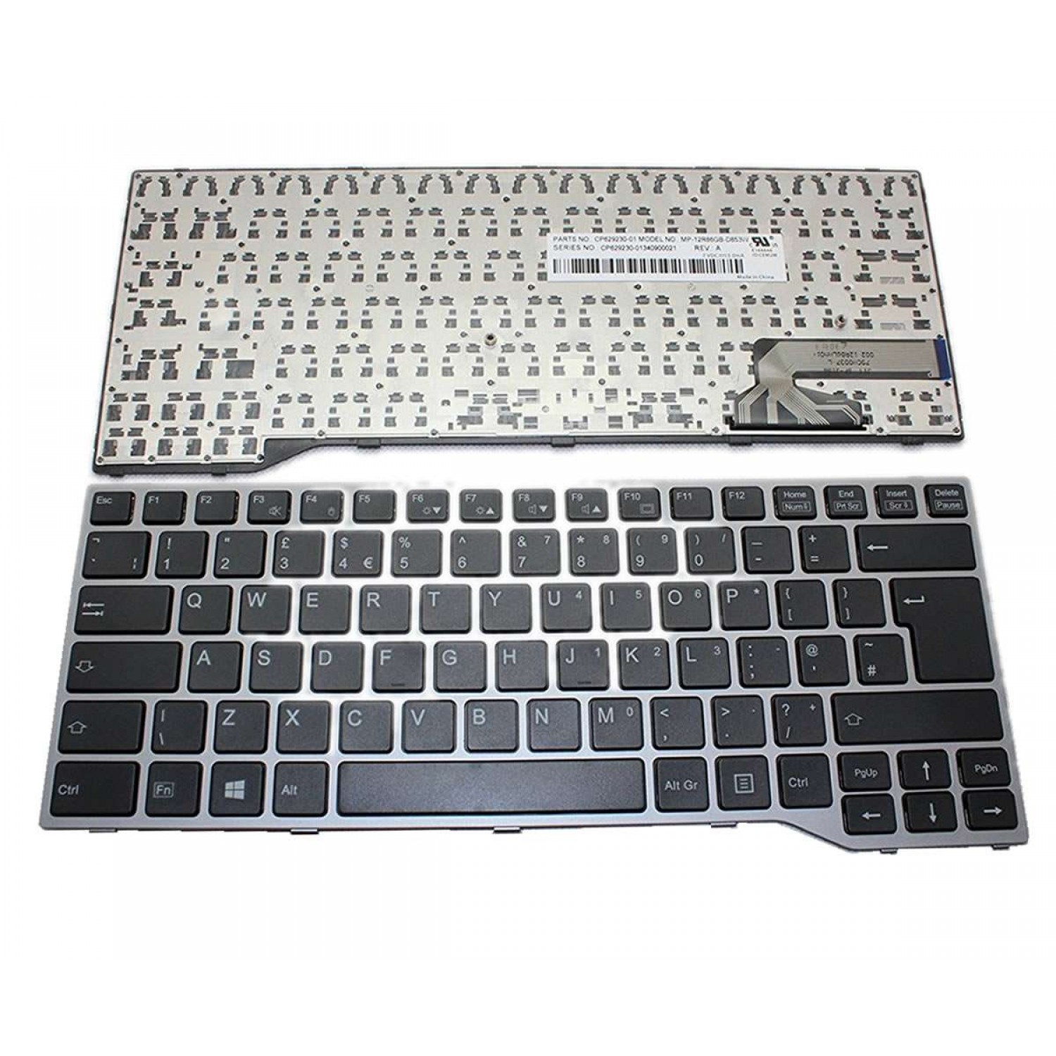 Tastatura laptop noua Fujitsu Lifebook E733 E744 E734 E743 GRAY FRAME BLACK big Enter US Noi