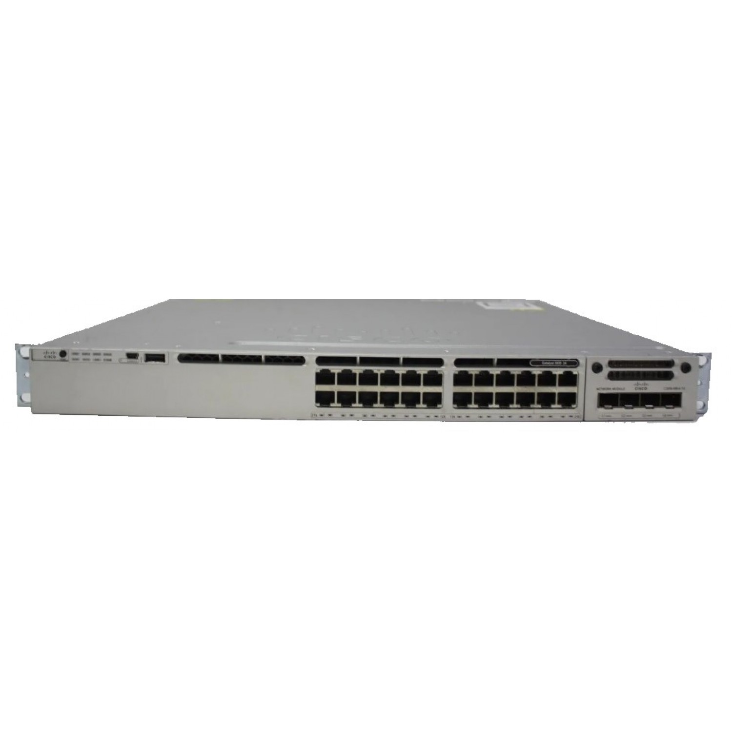 Switch second hand Cisco Catalyst WS-C3850-24T-E V06 24-Port Gigabit RJ45 cu modul C3850-NM-2-10G 4 X SFP Switch-uri