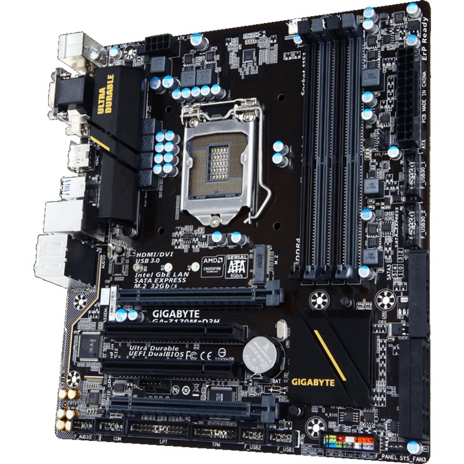 Kit Placa de baza PC GIGABYTE GA-H170M-D3H LGA1151 cu procesor i5-6400 si 16GB RAM DDR4 (4 x 4) Placi de Baza PC