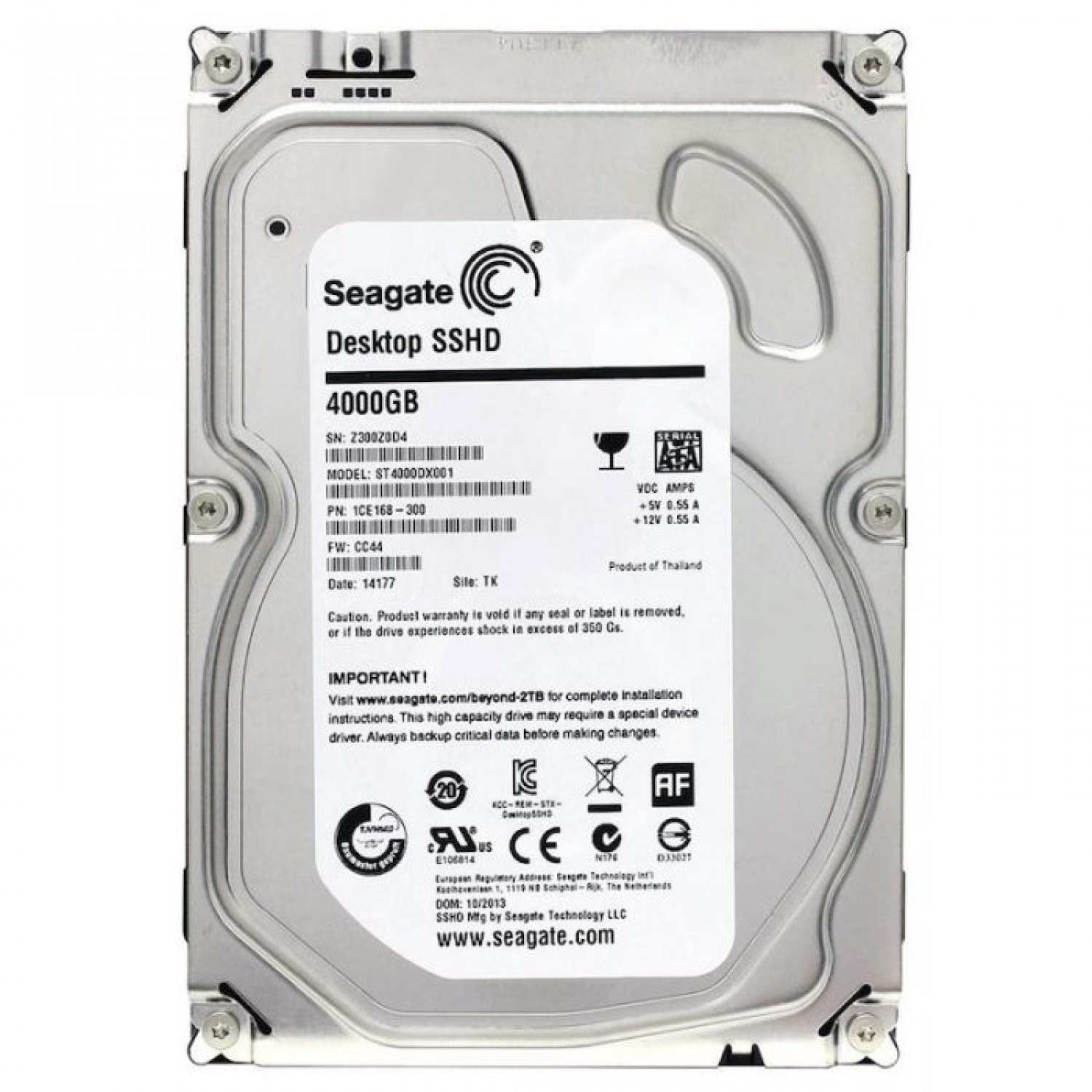Hard disk PC Seagate SSHD 3.5" 4TB 7200rpm 64MB 8GB SSD SATA3 ST4000DX001 Hard Disk-uri PC