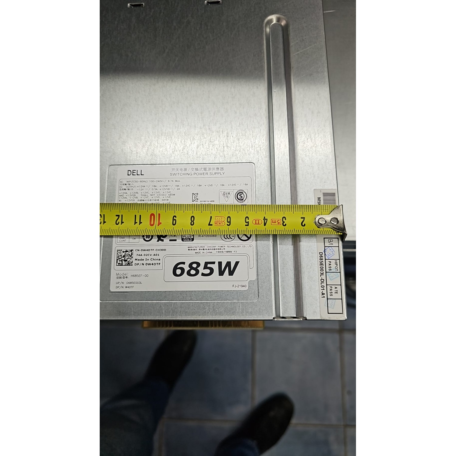 Sursa server Dell Precision T3600 T5600 T5610 T5810 T3610 DP/N WPVG2 W4DTF 685W model F685EF-00 ( merge in loc de 635W F635EF-00 1K45H ) Surse Server