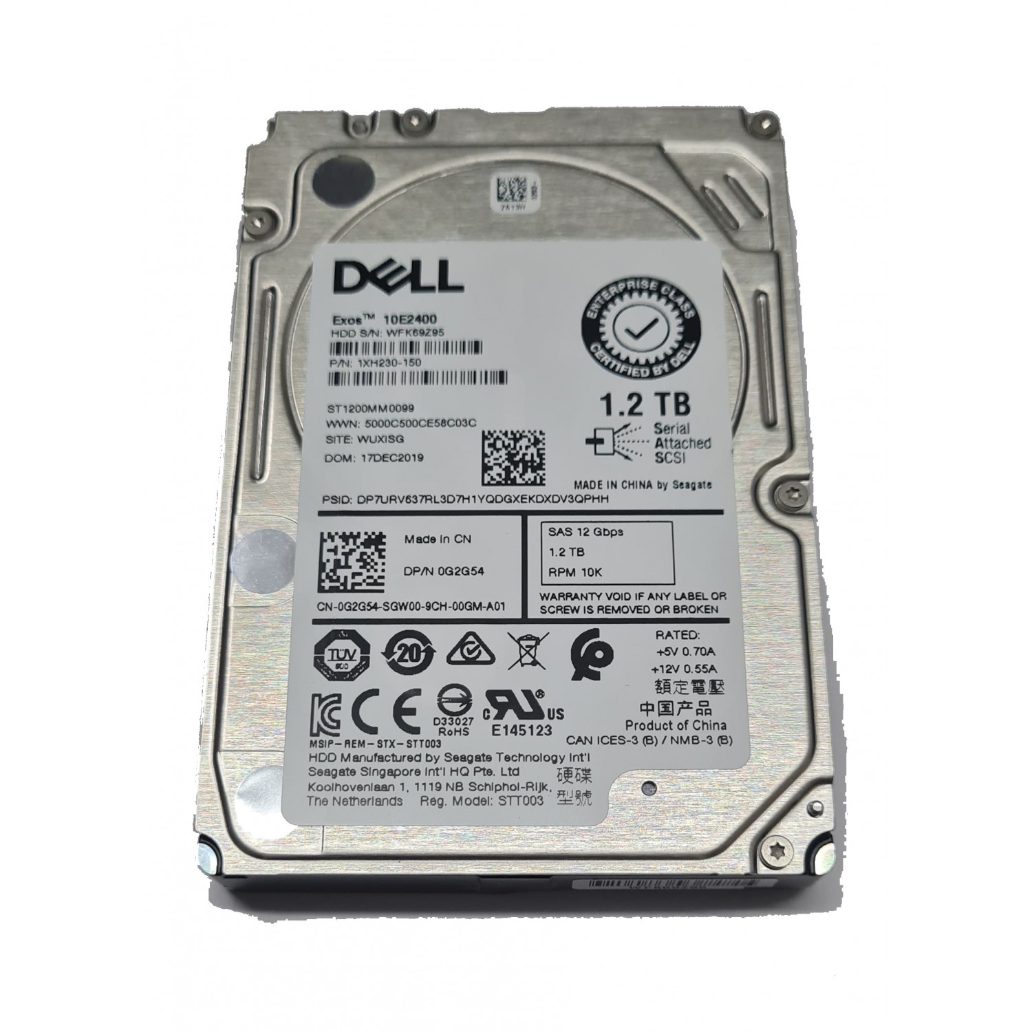 Hard disk server DELL Exos 10E2400 ST1200MM0099 1.2TB 12Gbps 10K DP/N G2G54 Hardisk-uri Server