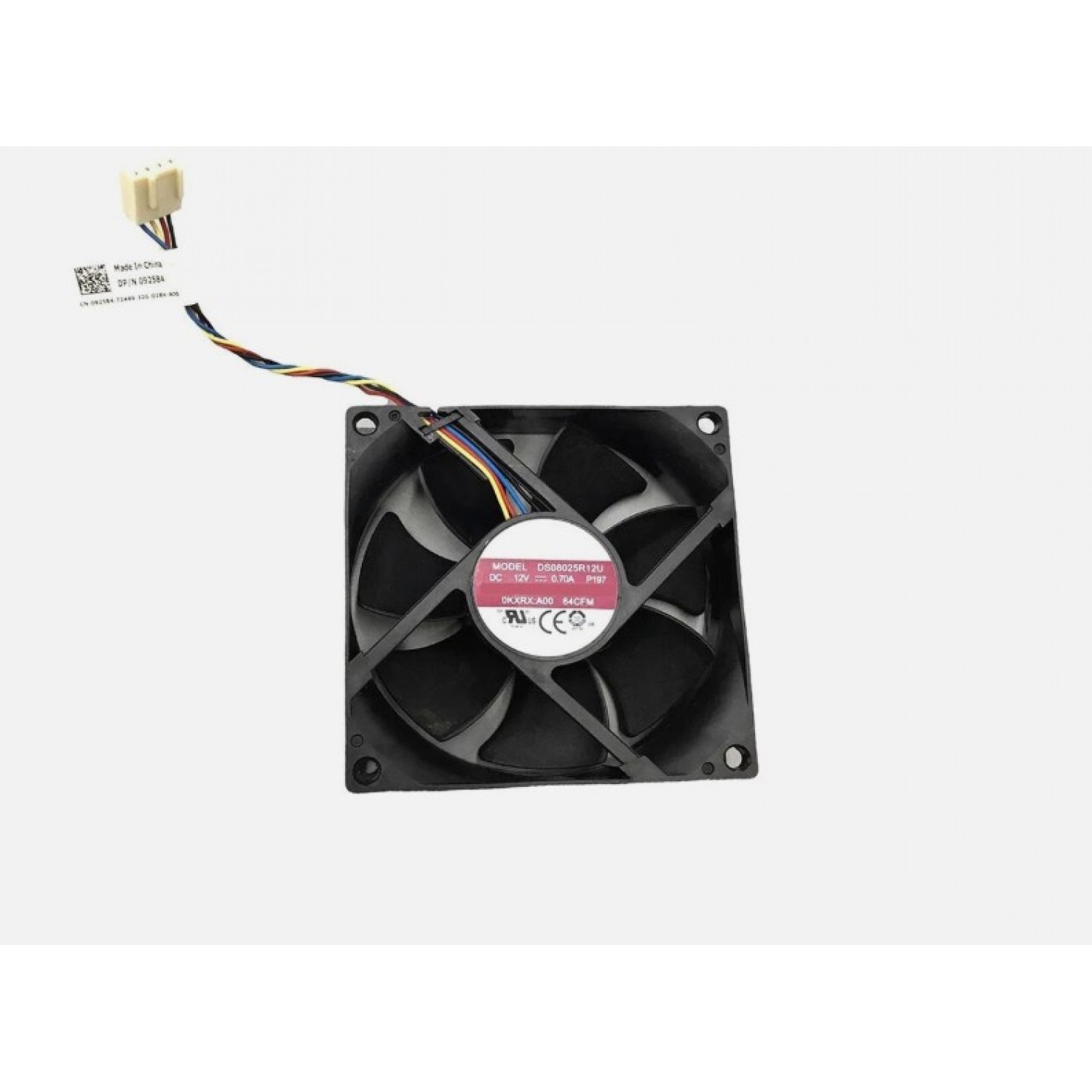 Ventilator AVC DS08025R12U 80x80x25 12V 0.70A 4 pini DELL PN  092584 92584 9FCCP 089R8J DELL 390 3010 1700 Alte componente PC