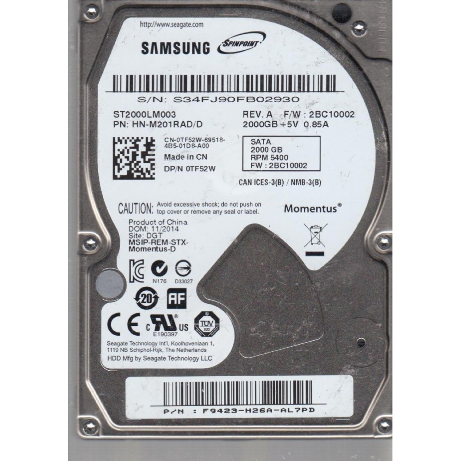 Hard disk laptop second hand 1TB SATA 2.5" diverse firme 9mm Hard Disk-uri