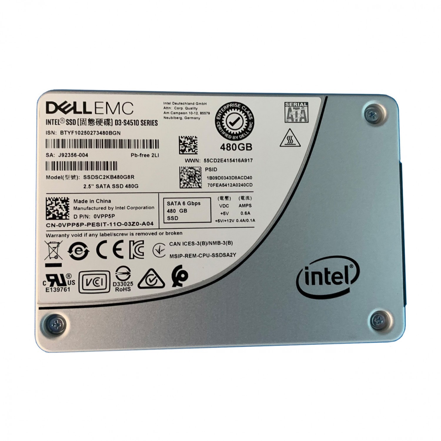 SSD DELL Intel S4510 480Gb VPP5P SATA Hard Disk-uri