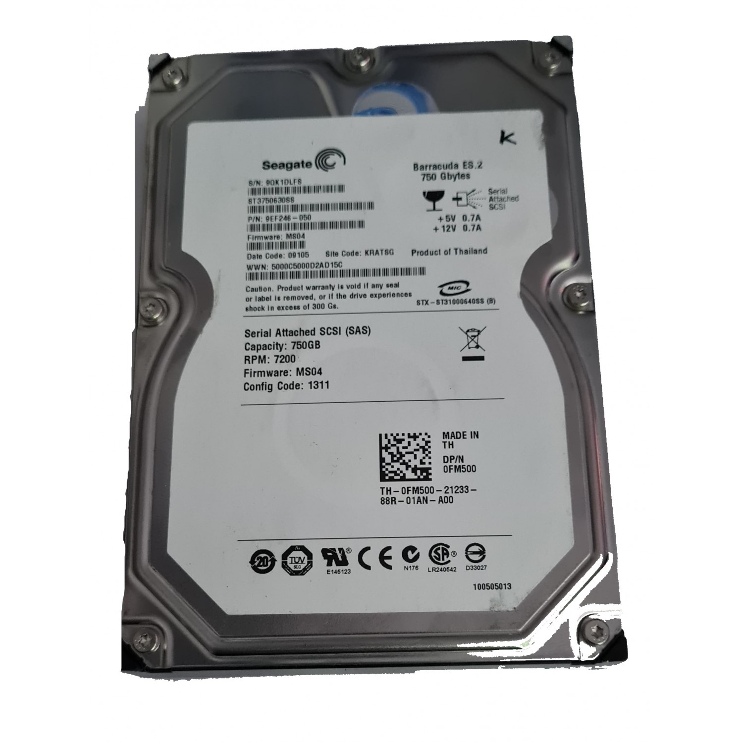 Hard disk server Seagate Barracuda ES.2 ST3750630SS 9EF246-050 750GB 7200RPM 3.5'' SAS FM500 Hardisk-uri Server