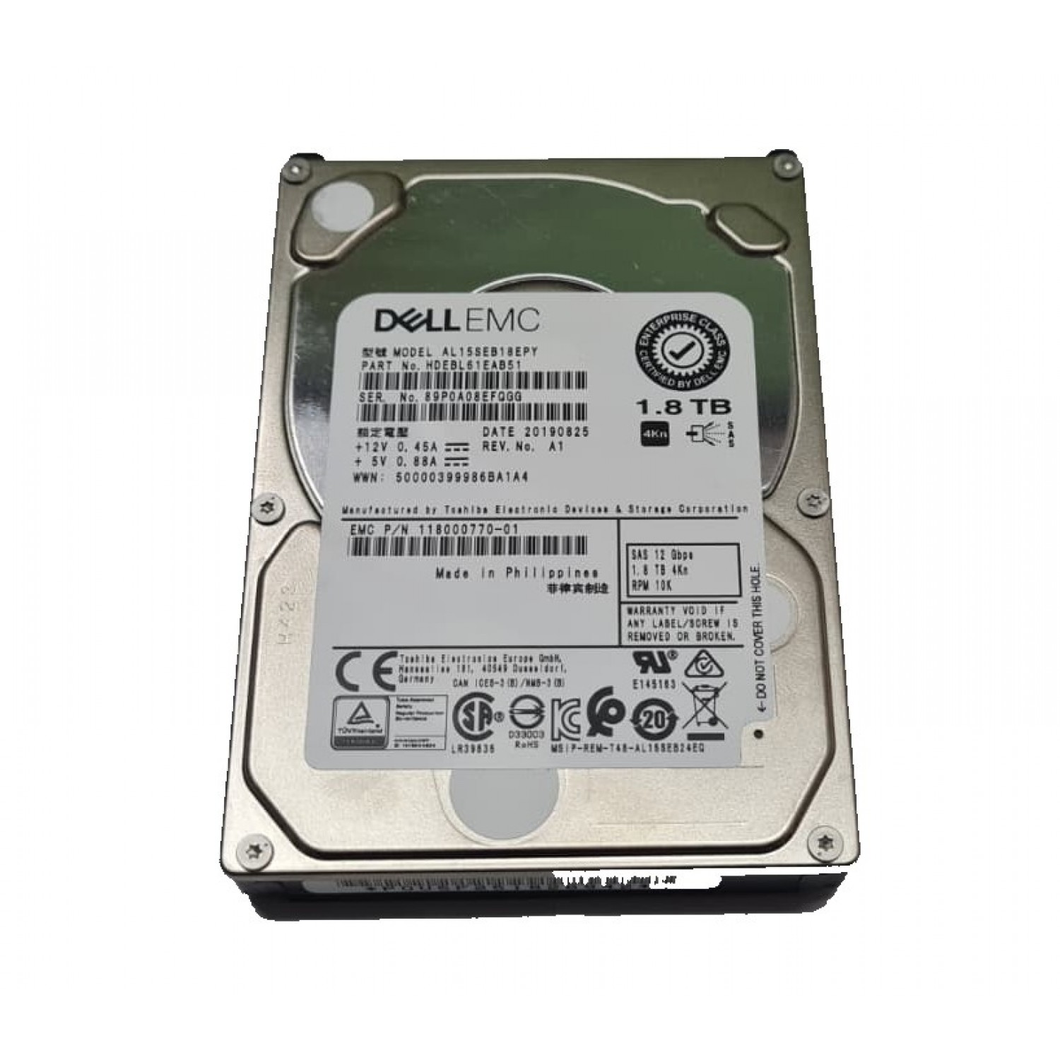 Hard disk server DELL EMC Enterprise Class 118000770-01 1.8TB 10K 2.5 SAS 12G 4Kn Hardisk-uri Server