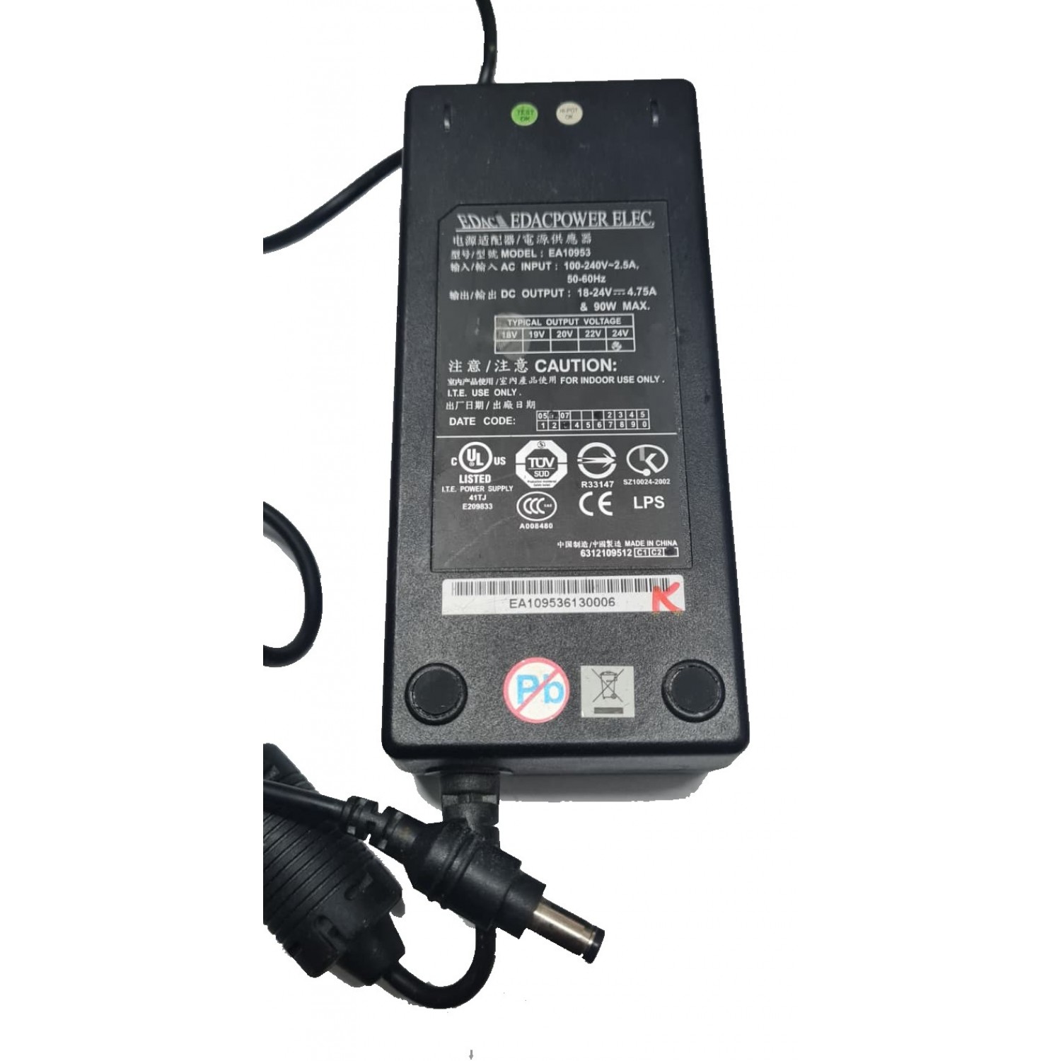 Alimentator laptop second hand EDAC Power model EA10953 18-24V 4.75A mufa 5.5mm x 2.5mm Alimentatoare