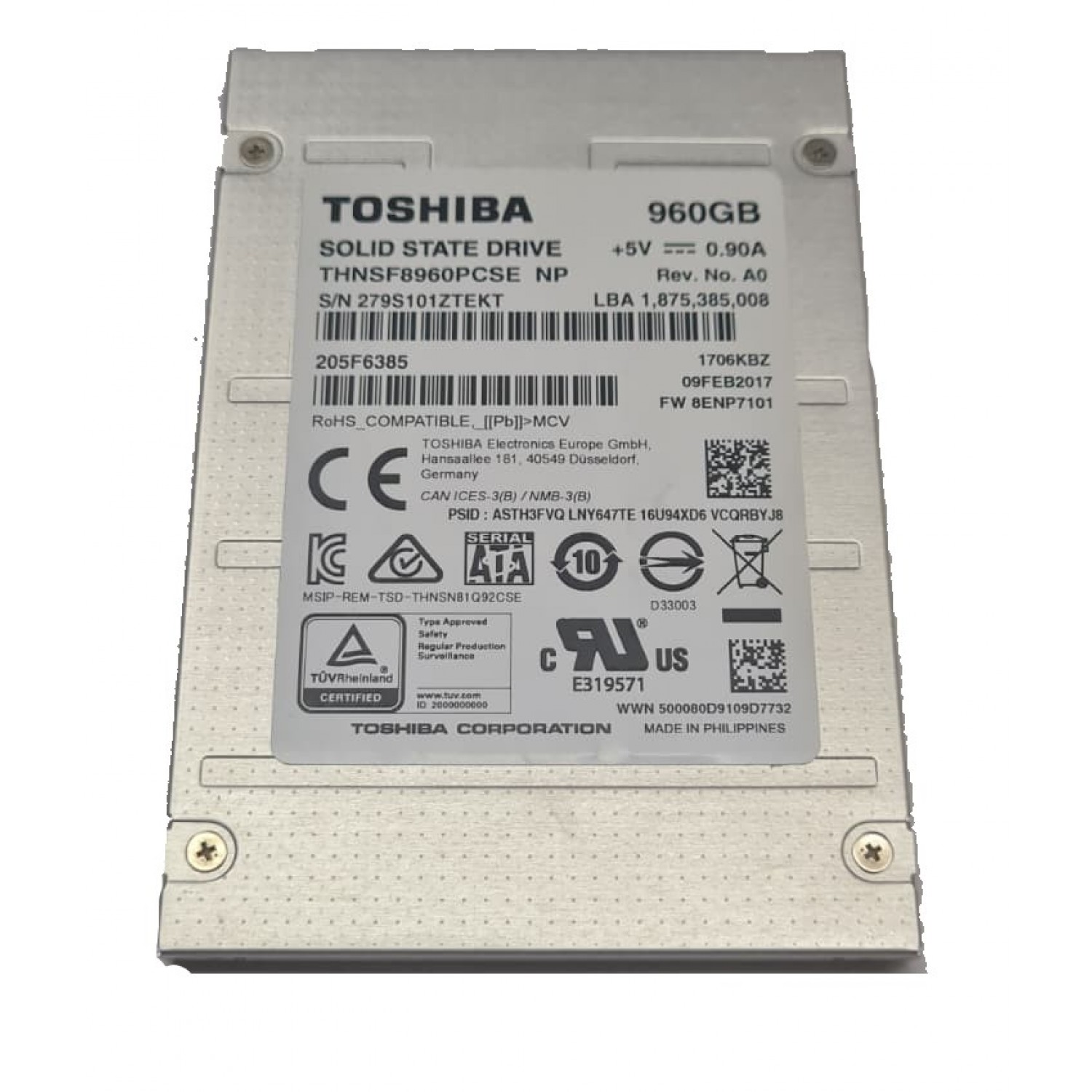 SSD SATA Toshiba 960GB Read Intensive SATA III 6.0 Gb/s 2.5" THNSF8960PCSE Hard Disk-uri PC