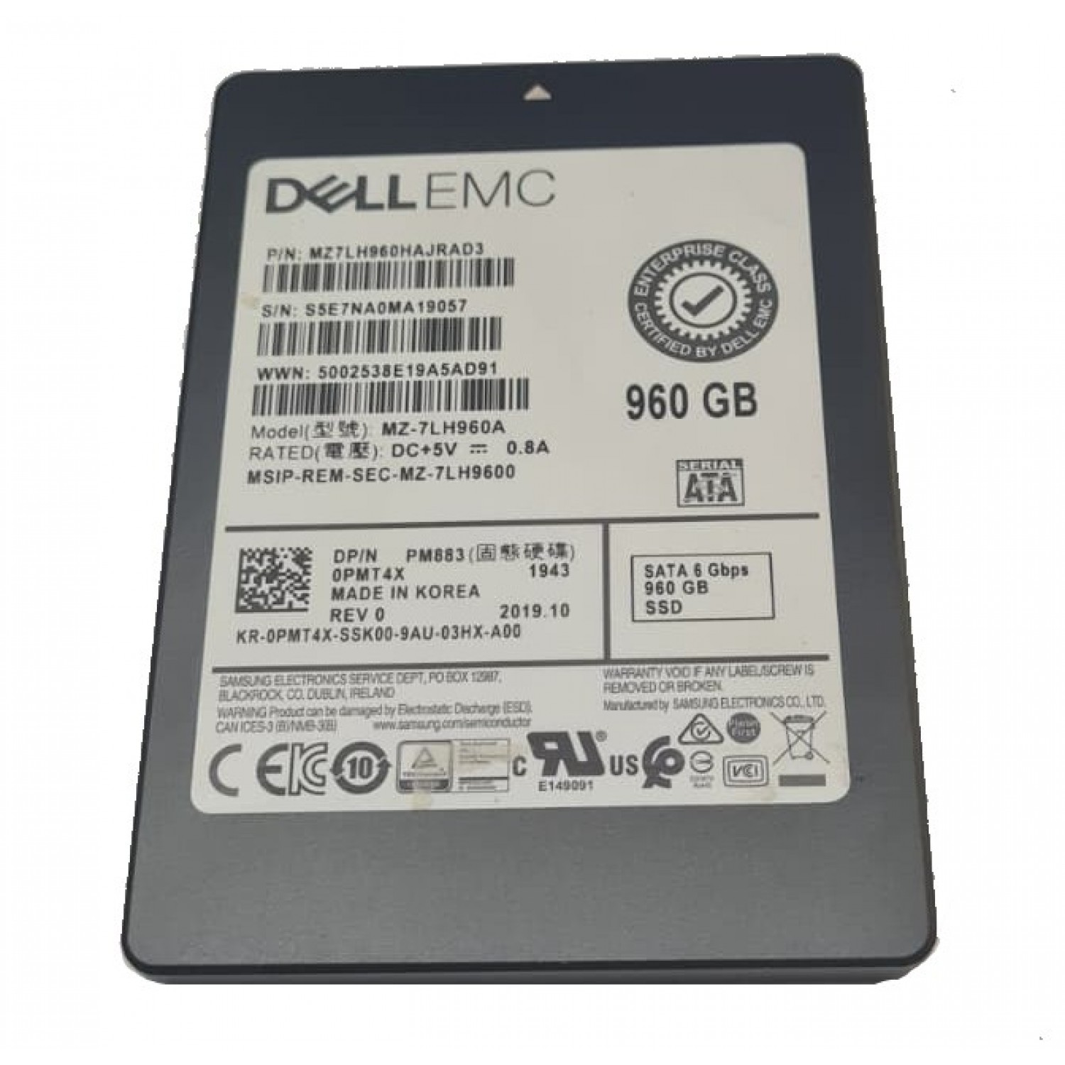 SSD DELL Enterprise Samsung PM883 960GB SATA 6Gb/s 2.5" – MZ-7LH960A Hard Disk-uri PC