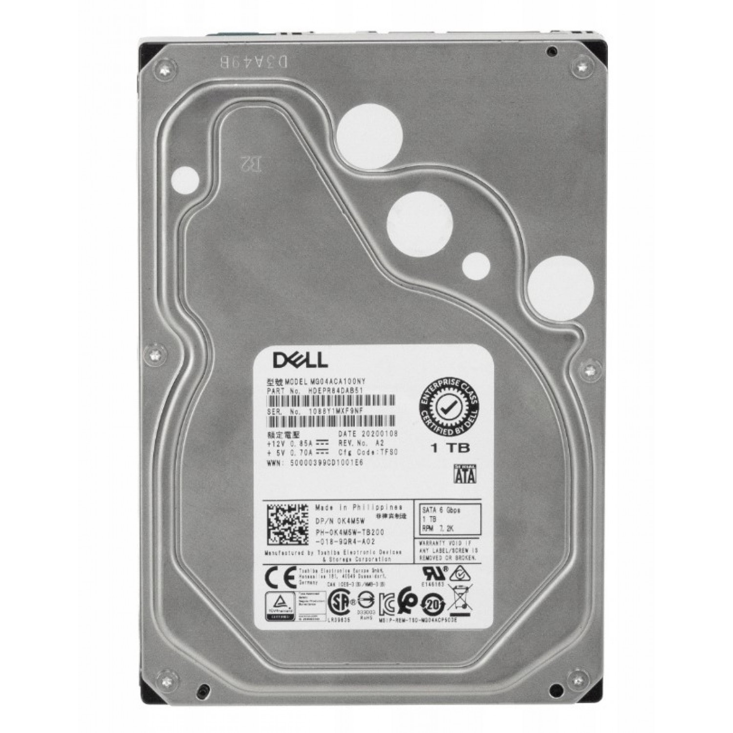 Hard disk PC Enterprise Class MG04ACA100NY 1TB SATA 128MB Cache 3.5" Dell 0K4W5W Hard Disk-uri PC