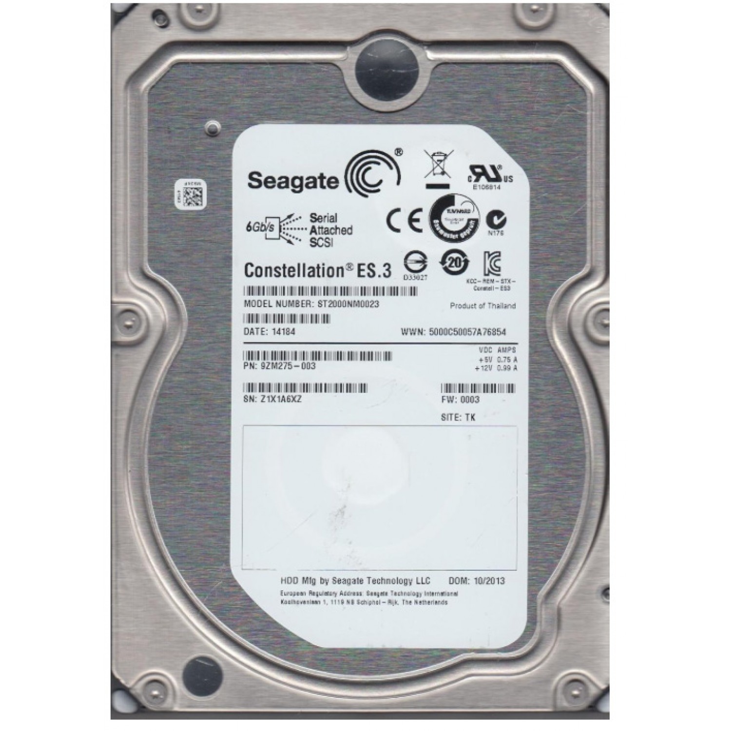 Hard disk server 2TB SAS 3.5'' Model Seagate ST2000NM0023 cu 179 zile functionare ATENTIE  NU ESTE SATA!!!!! NU MERGE PE PC Hardisk-uri Server