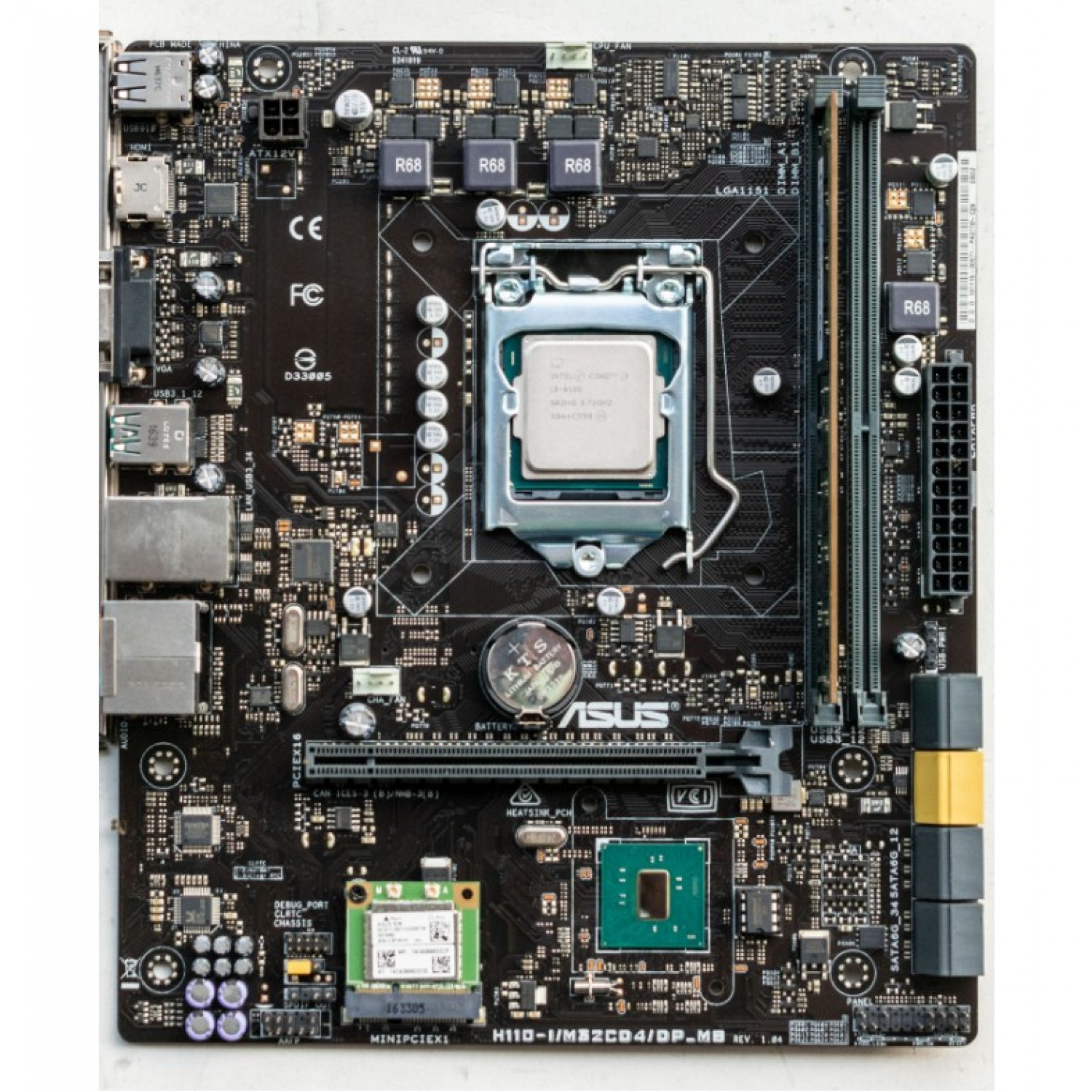 Placa de baza second hand ASUS  H110-I/M32CD4/DP_MB (Rev. 1.04) INTEL generatia 6 cu WIFI integrat si antene Placi de Baza PC