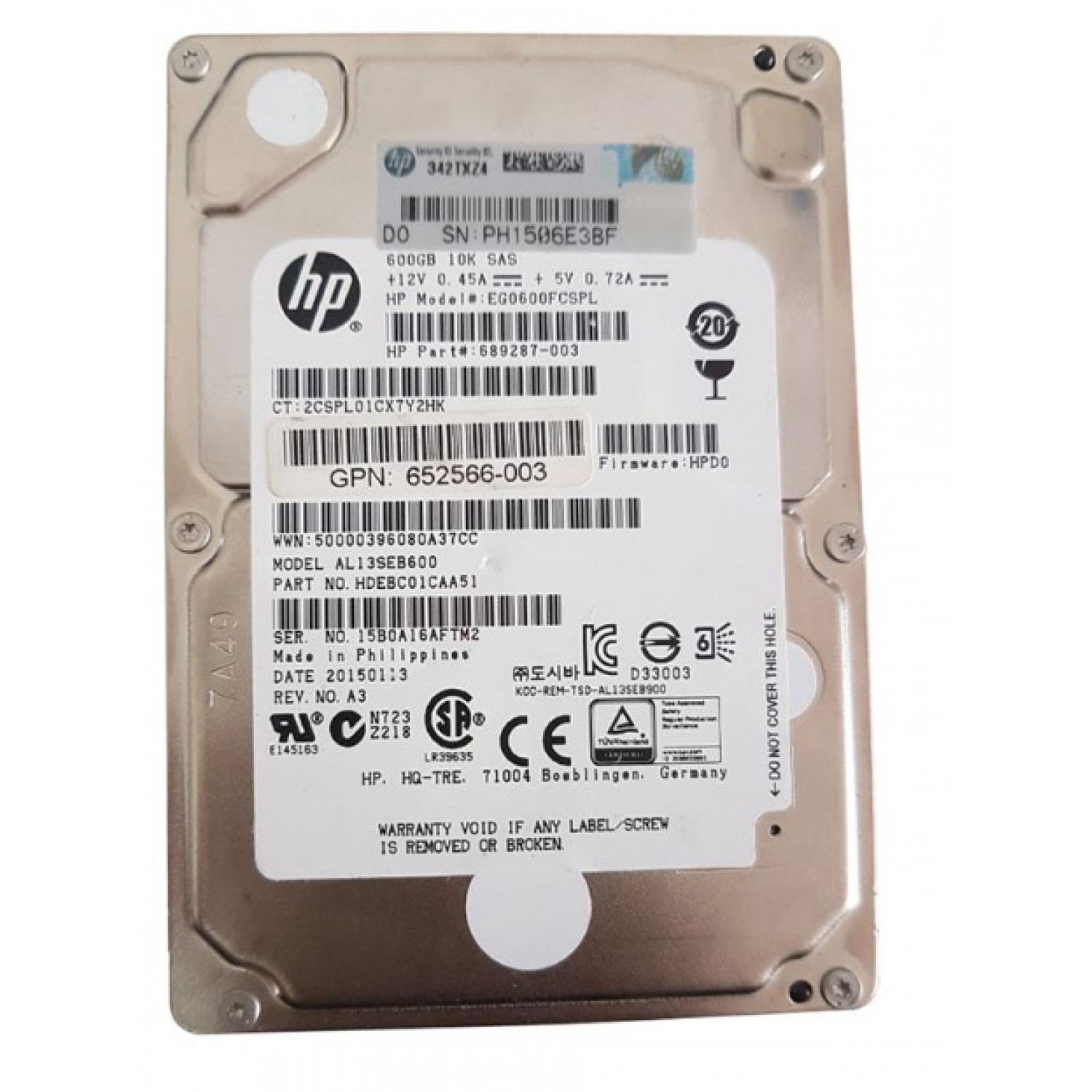 Hard disk server HP G8 G9 600GB 10K SAS 2.5'' 652566-003 641552-003 fara caddy cu 152 zile de functionare Hardisk-uri Server
