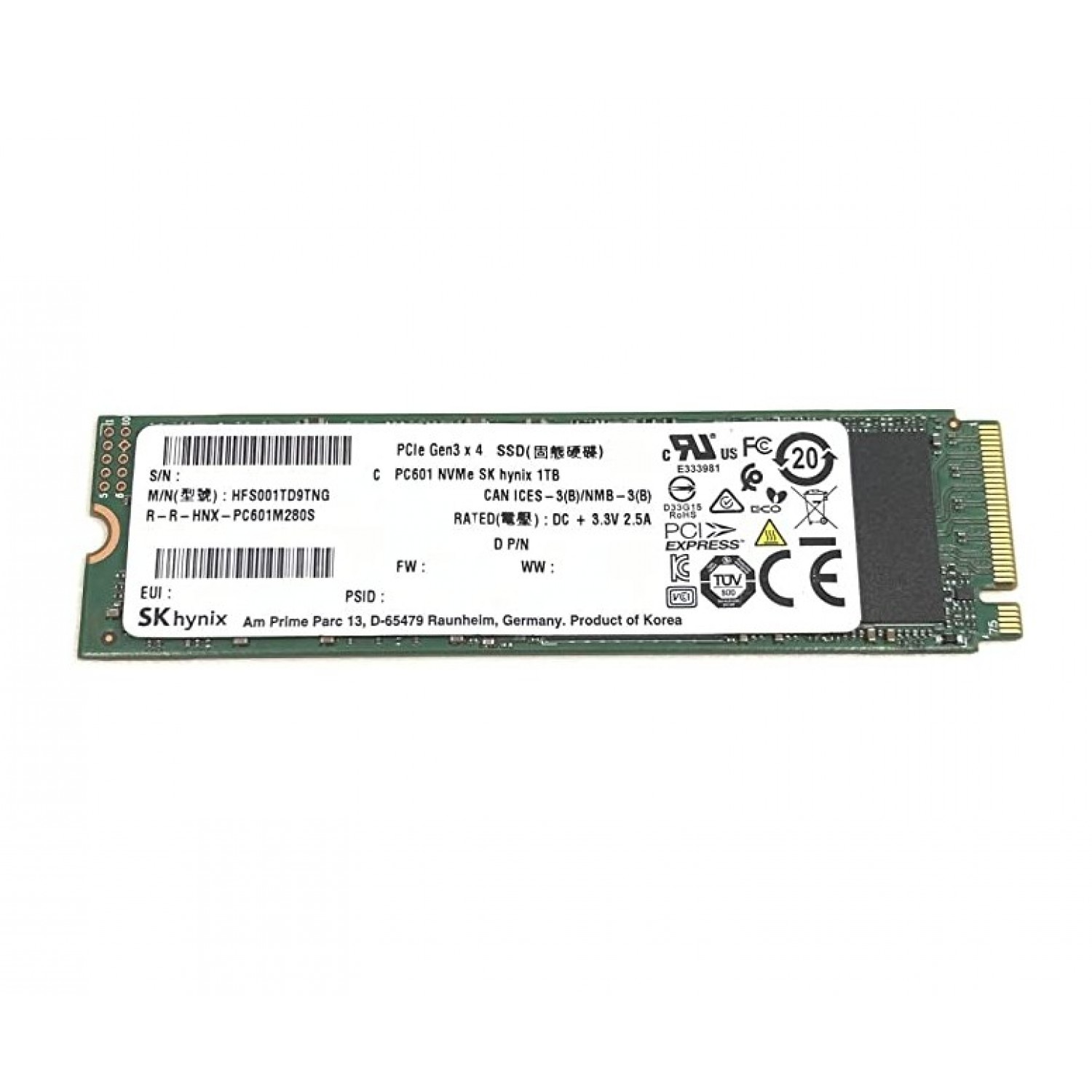SSD NVMe OEM SK hynix PC601A 1TB 99% life DELL JWNFR Hard Disk-uri
