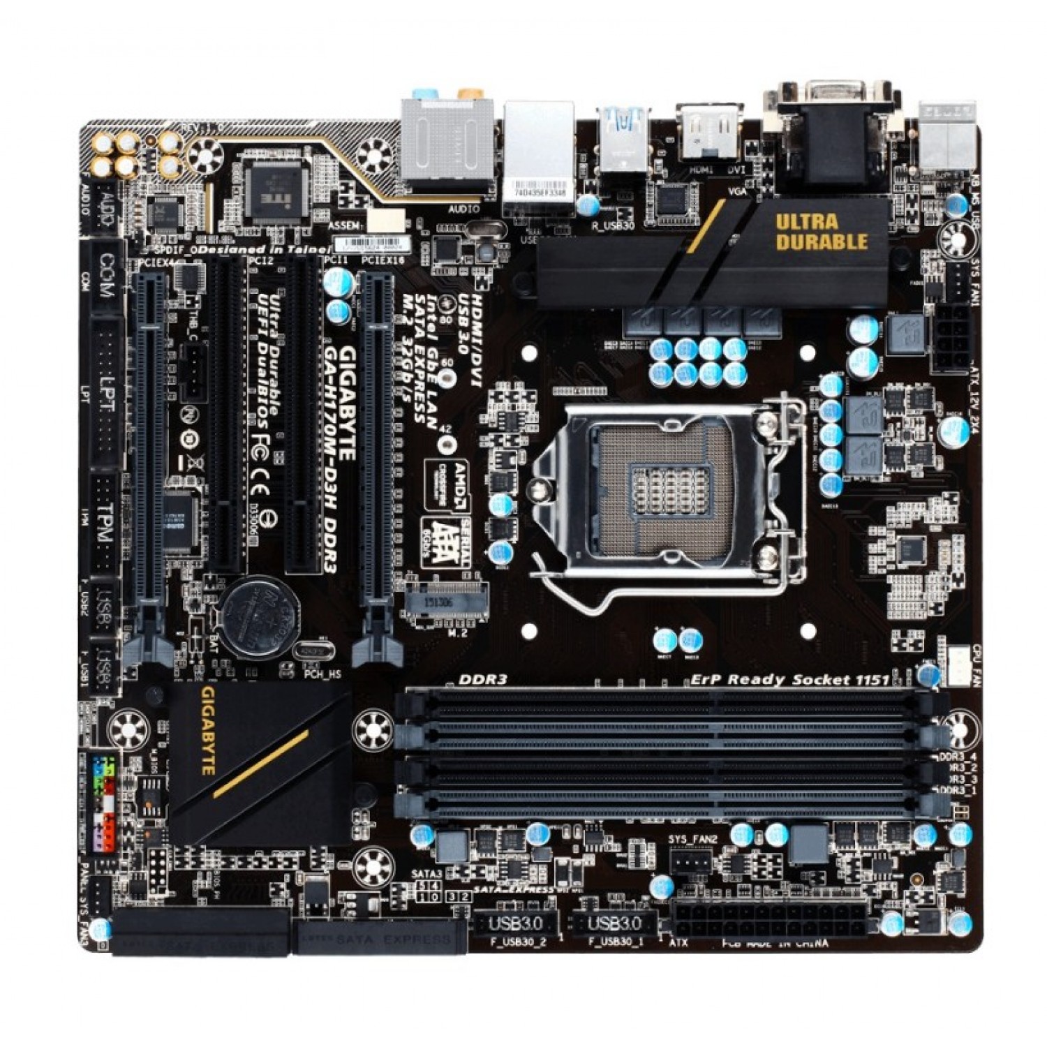 Kit placa de baza second hand Gigabyte GA-H170-D3H LGA1151 + procesor INTEL 4 Core i5-6402p 2.8Ghz +cooler Intel Placi de Baza PC