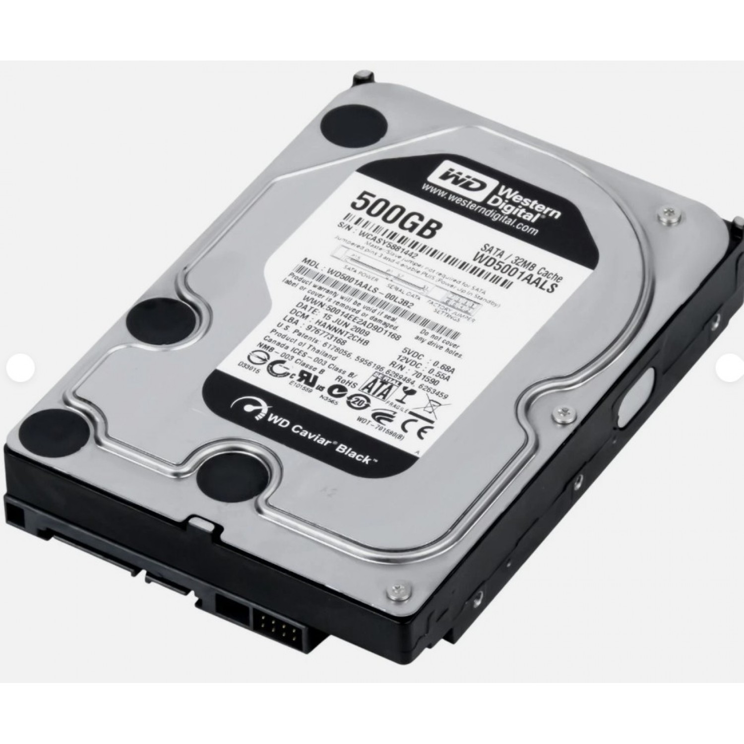 Hard Disk PC Western Digital Caviar Black WD5001AALS 500GB 7200RPM 32MB Cache SATA II 3.5" Hard Disk-uri PC