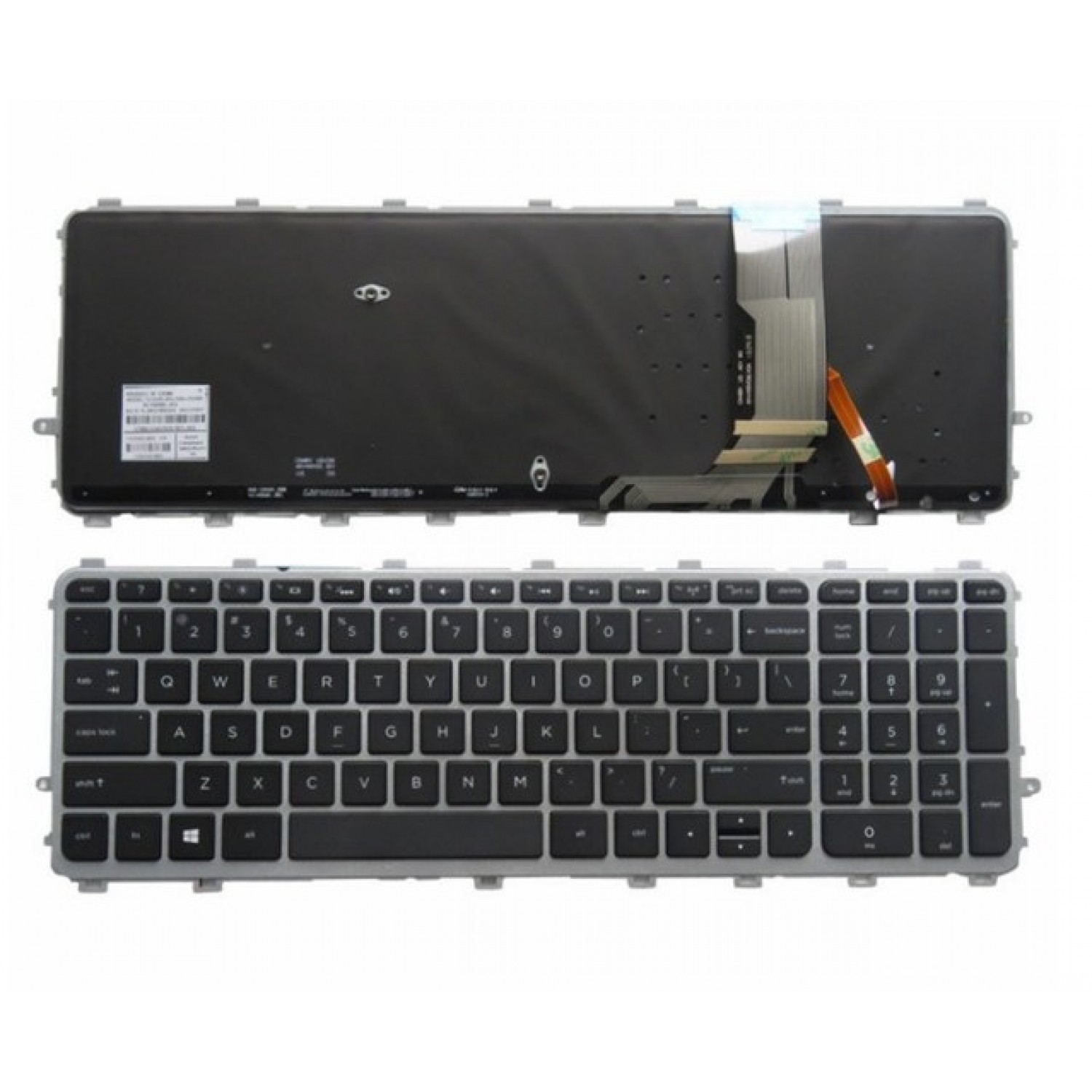 Tastatura laptop noua HP ENVY 15-j series Silver Frame Black  WIN 8 US Backlit