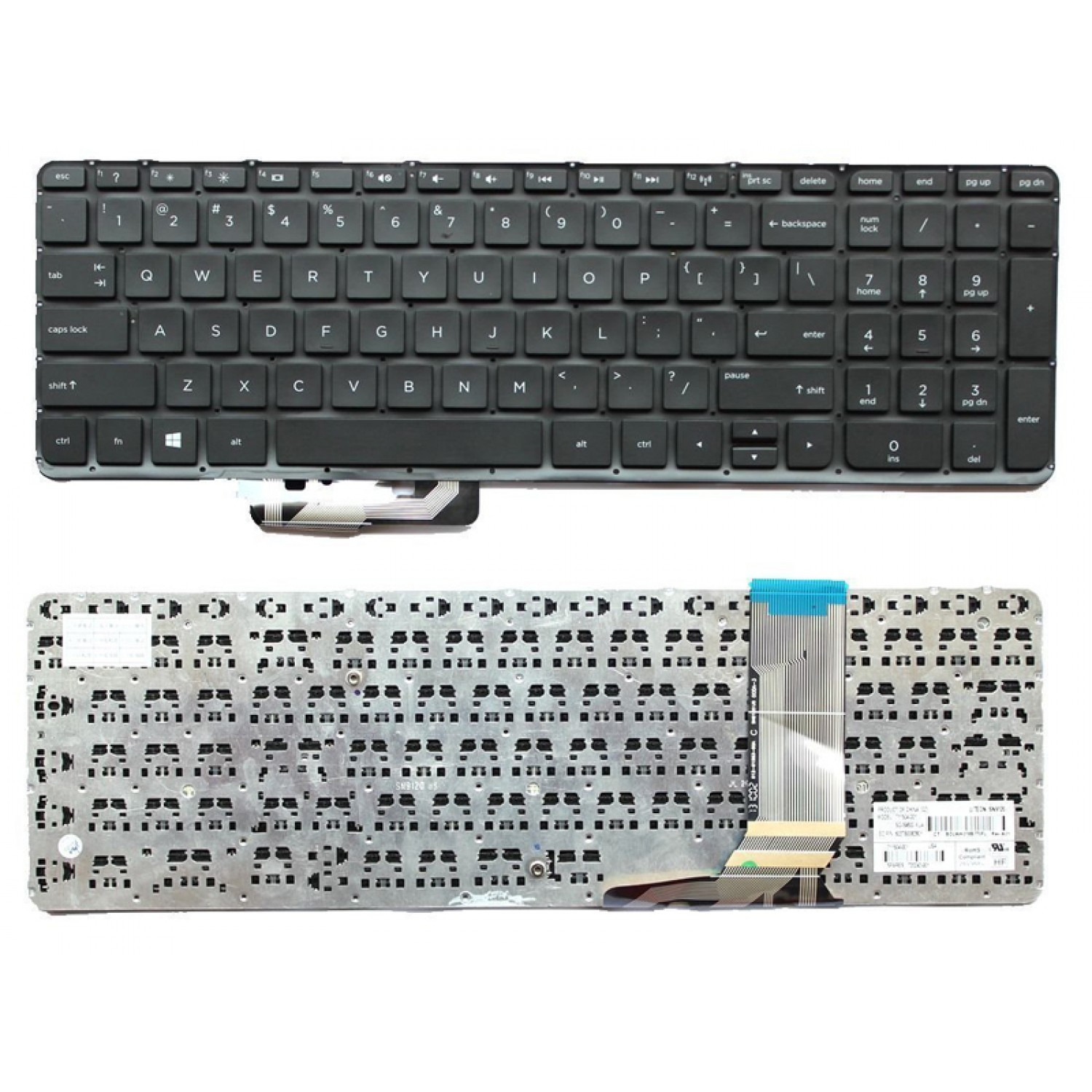 Tastatura laptop noua HP Pavilion 15-BS BLACK (Without frame , small ENTER) UK