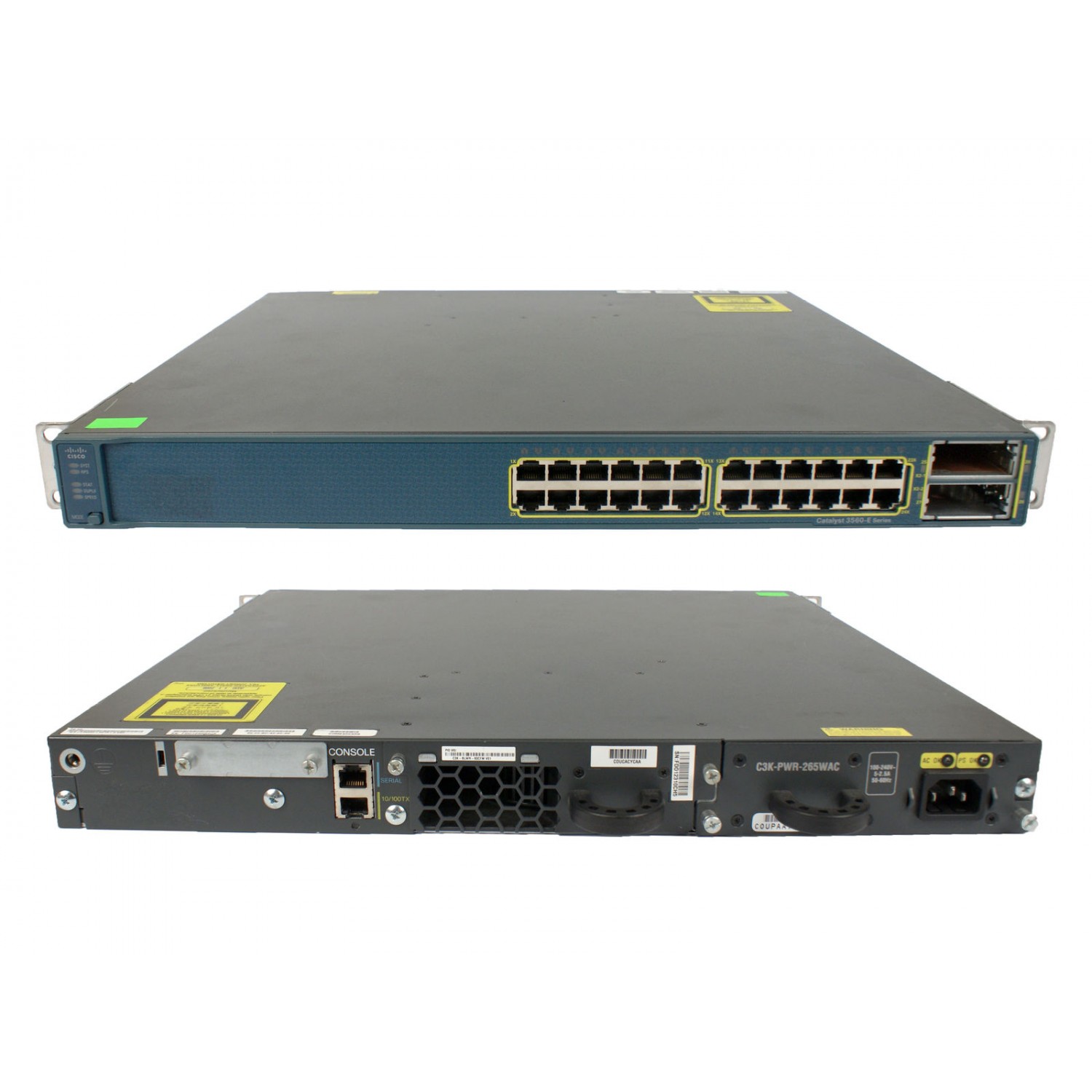 Switch Cisco Catalyst 3560-E WS-C3560E-24PD-S v04 24-port 10/100/1000 + 2 X 2 10GB uplinks POE