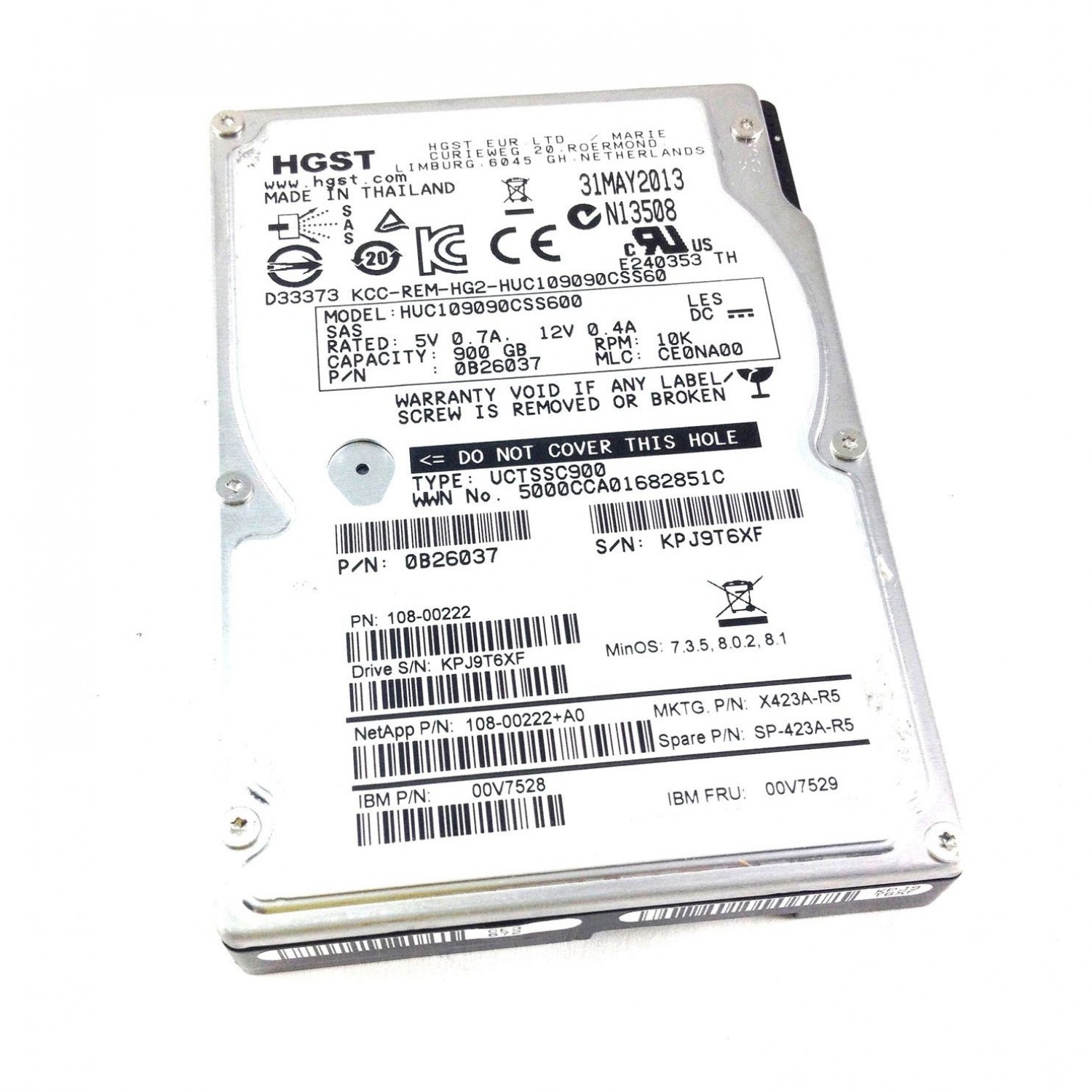 Hard disk server 900GB 6G 10K 2.5 SAS Hot plug FRU 00AR326 Hardisk-uri Server