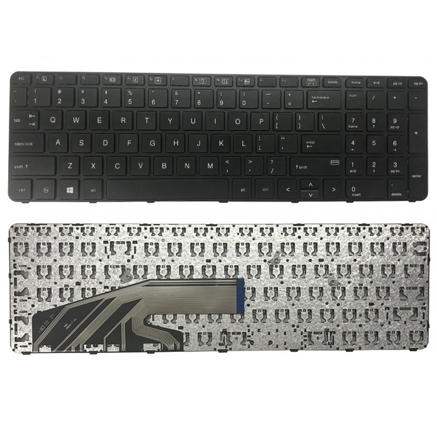 Tastatura laptop noua HP ProBook 450 G3 455 G3 470 G3 Black Frame Black Win8 OEM US