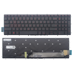 Tastatura laptop noua Dell Inspiron Gaming 15-7566 Black Backlit Red Printing Win 8 US