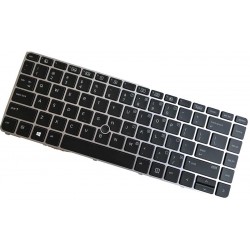 Tastatura laptop noua originala HP Elitebook 840 G3 Silver Frame Black Backlit US ( PULLED)