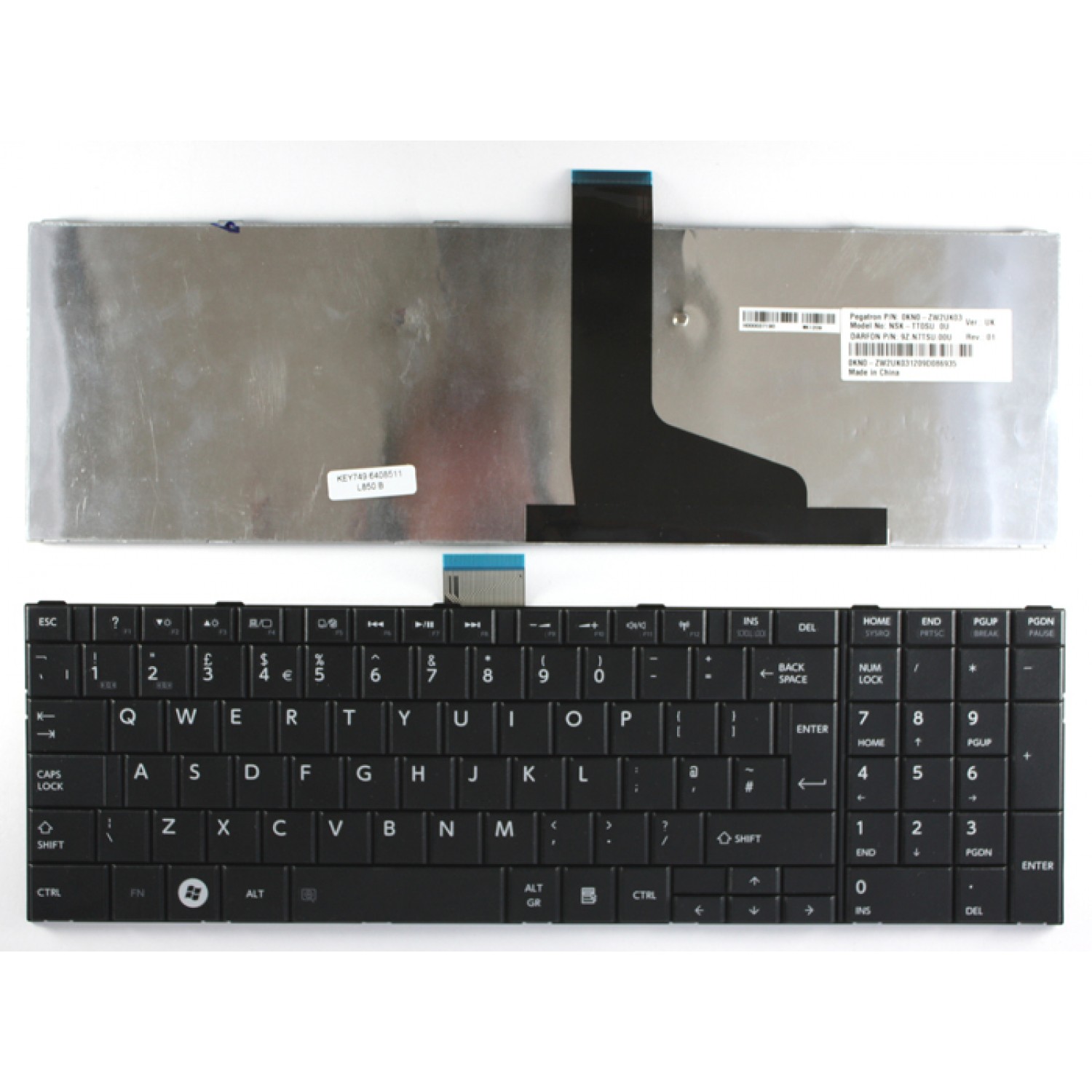 Tastatura laptop noua TOSHIBA C850 BLACK( Without Foil , For Win8) UK