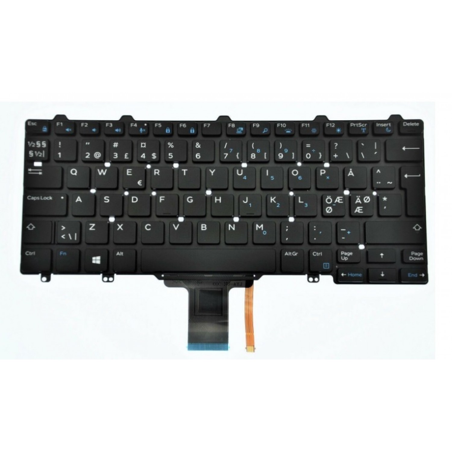 Tastatura laptop noua originala Dell Latitude E5270/E7270 NORDIC Backlit FRRY3