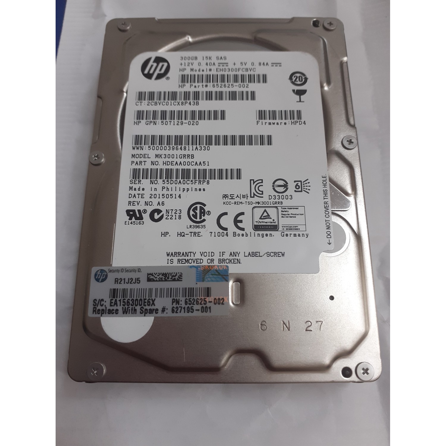 Hard disk server HP 300GB 15K 2.5" GPN 507129-020 627195-001 EH0300FCBVC Hardisk-uri Server