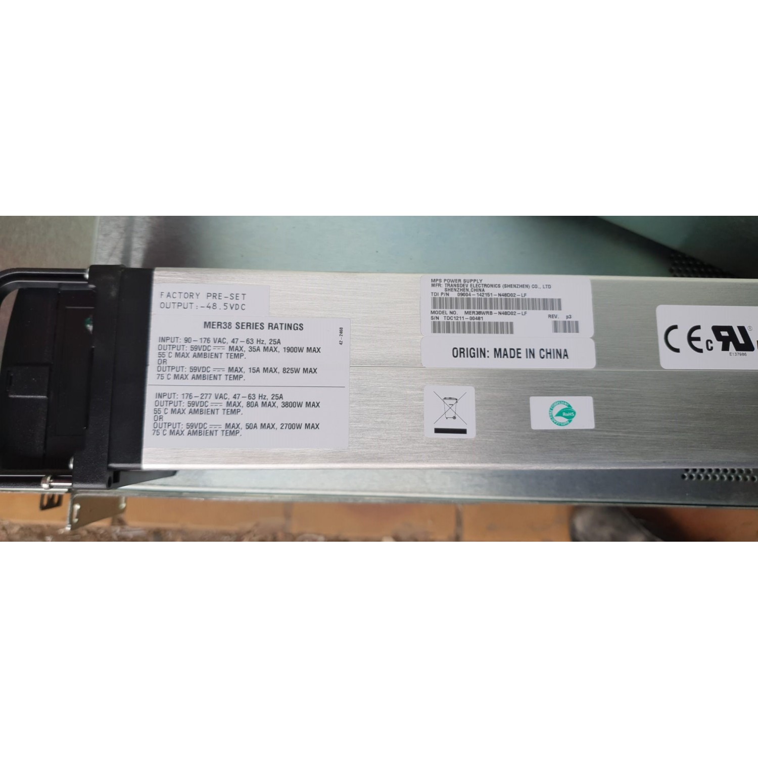 Sursa MER38 series MER38WRB-N48D02-LF  142151-N48D02-LF