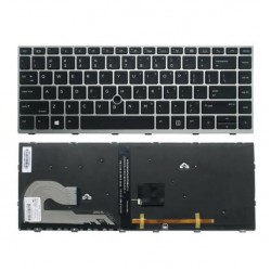 Tastatura laptop noua HP EliteBook 840 G5 846 G5 840 G6 SILVER FRAME BLACK (Backlit ,With Point Stick,Win8) US