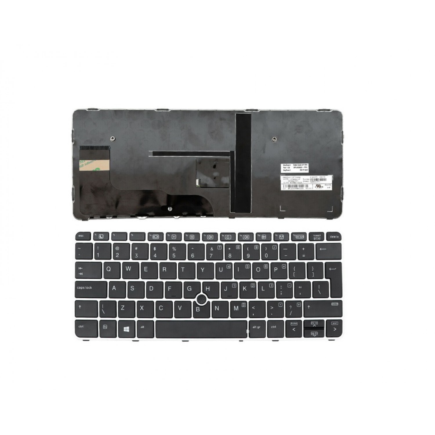 Tastatura laptop noua HP EliteBook 820 G3 SILVER FRAME BLACK (with point,Win8) Big Enter