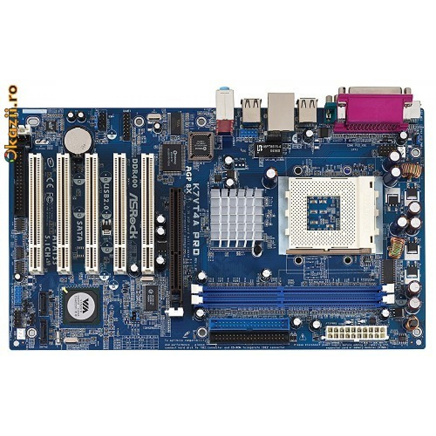 Placa de baza PC ASRock K7VT4APro + AMD Sempron 2300+ 1.58GHz