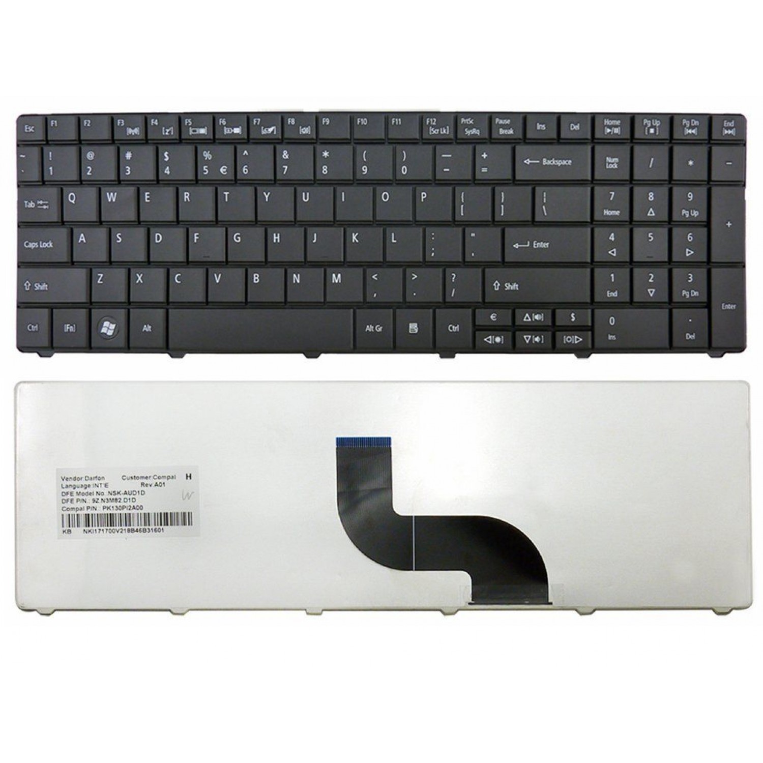 Tastatura laptop noua ACER TM8571 E1-521 E1-531 E1-571 Black US ( Vers.3 , WIN 8 OEM )