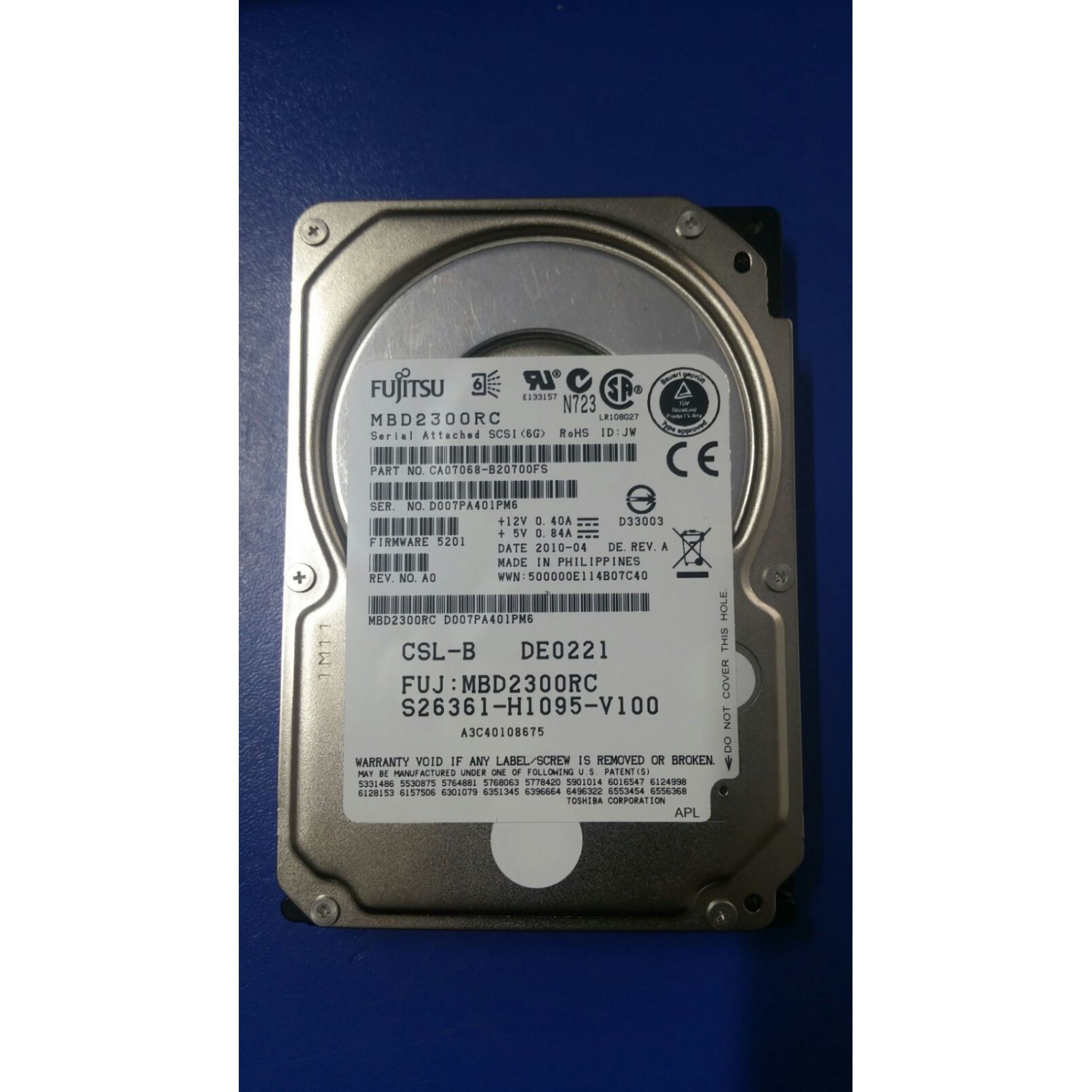 Hard disk server Fujitsu MBD2300RC MBF2300RC 300GB 10K SAS 2.5'' 6Gbps