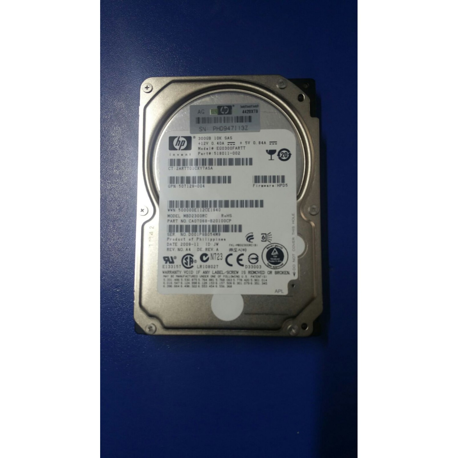 Hard disk server HP 300GB 10K SAS 6Gbps Dual Port 2.5'' GPN 507129-003