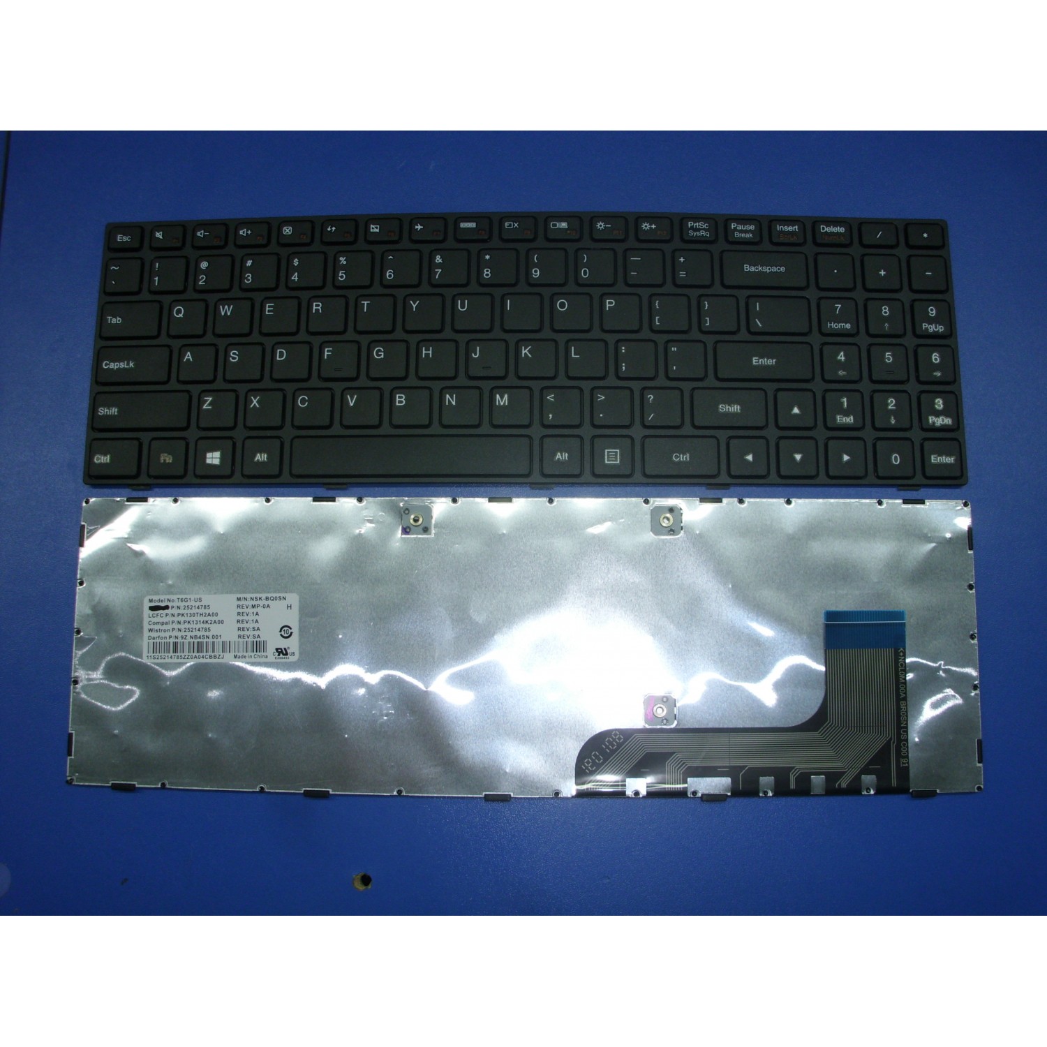 Tastatura laptop noua LENOVO Ideapad 100 15 Black Frame Black US (Win 8)