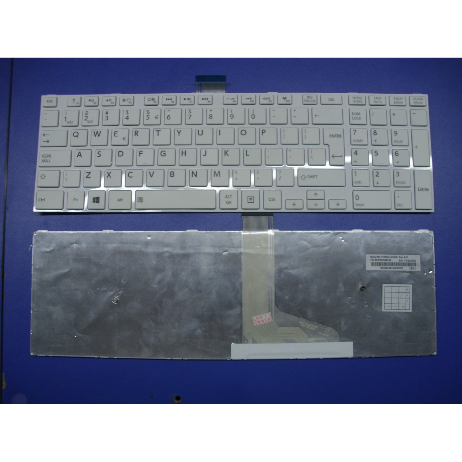 Tastatura laptop noua Toshiba C55-A White Frame White UI (WIN 8)