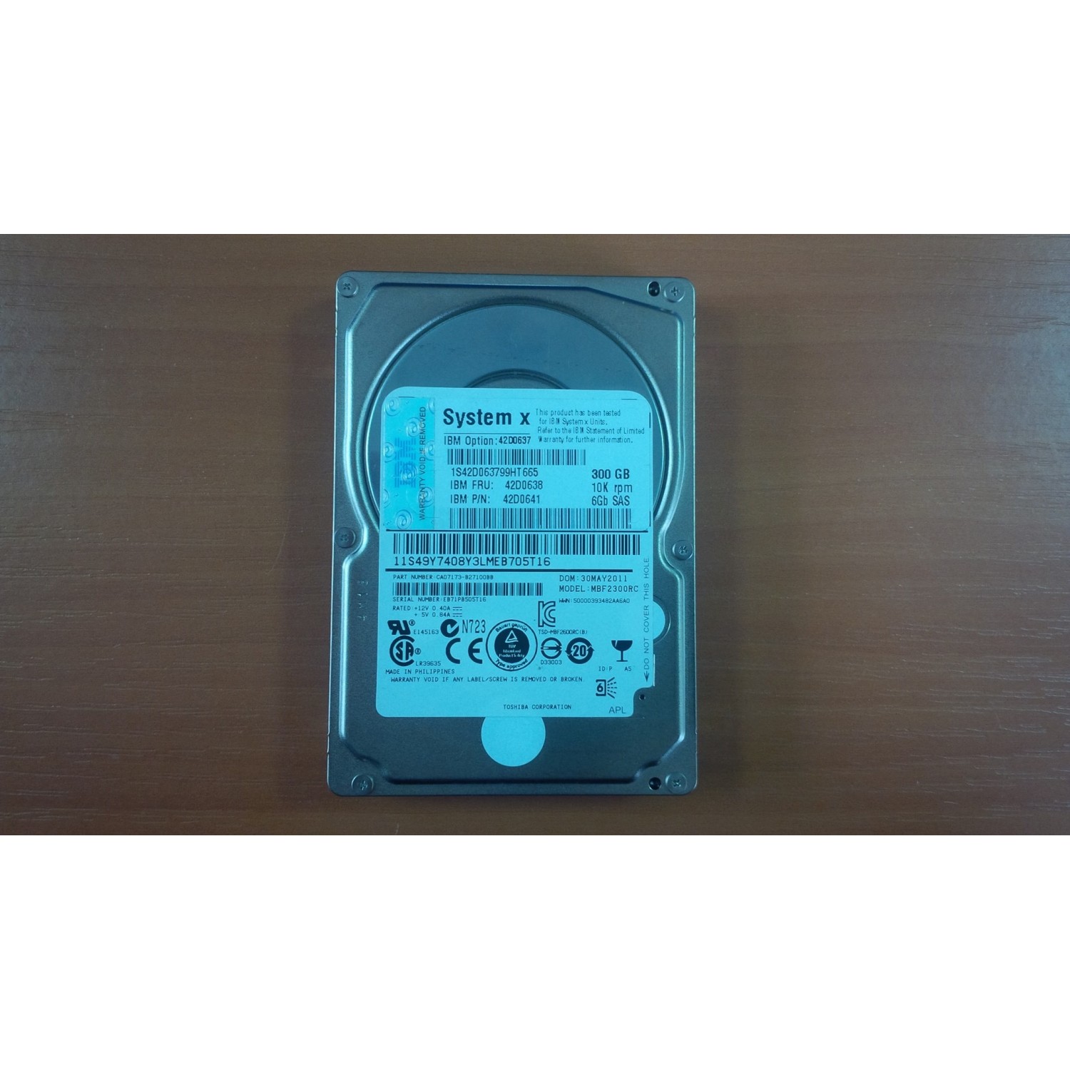 Hard disk server IBM System X 300GB 2.5'' 6Gbps 10K SAS Hot Swap FRU 42D0638 42D0637