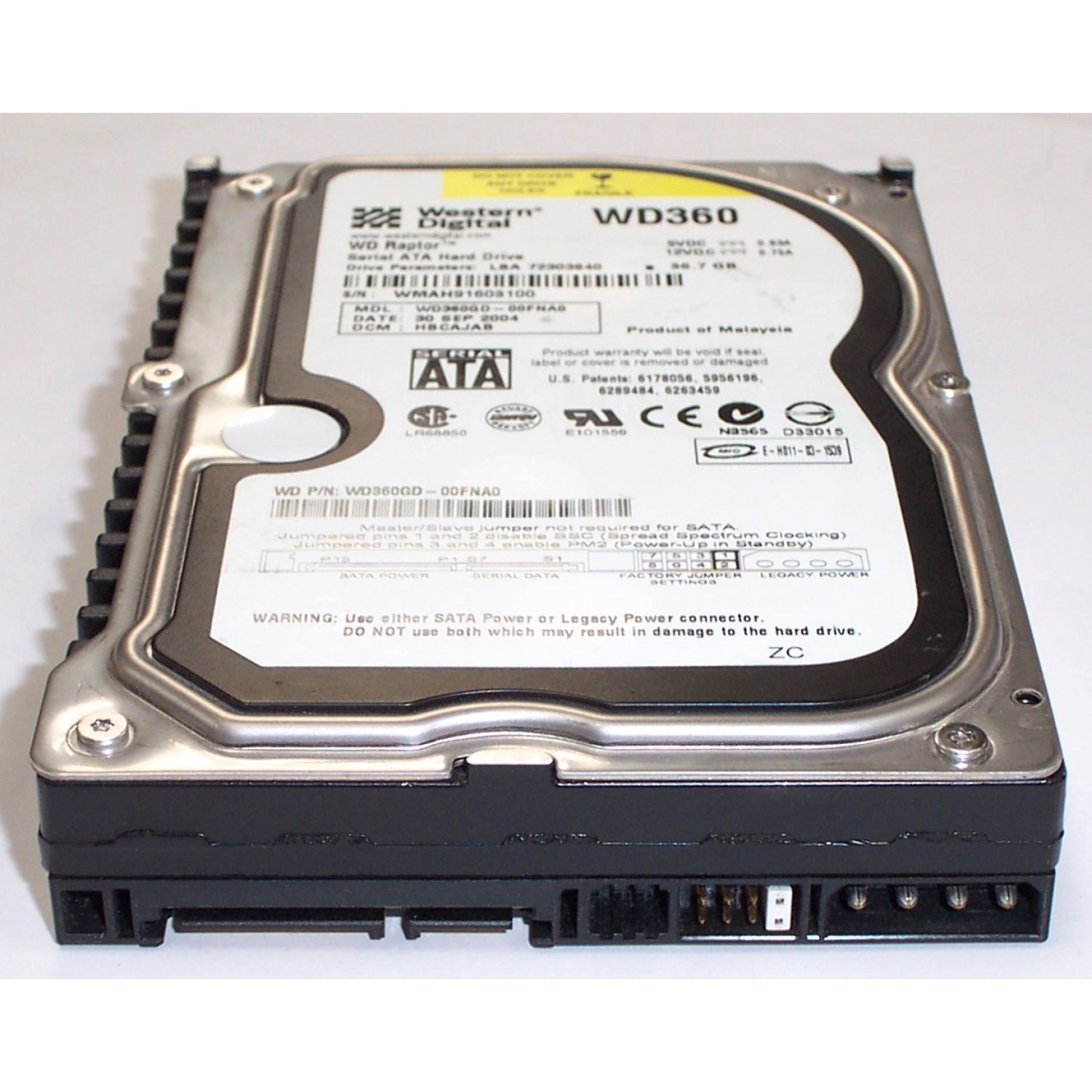 Hard disk Western Digital WD360 RAPTOR 36.7GB 3.5'' SATA