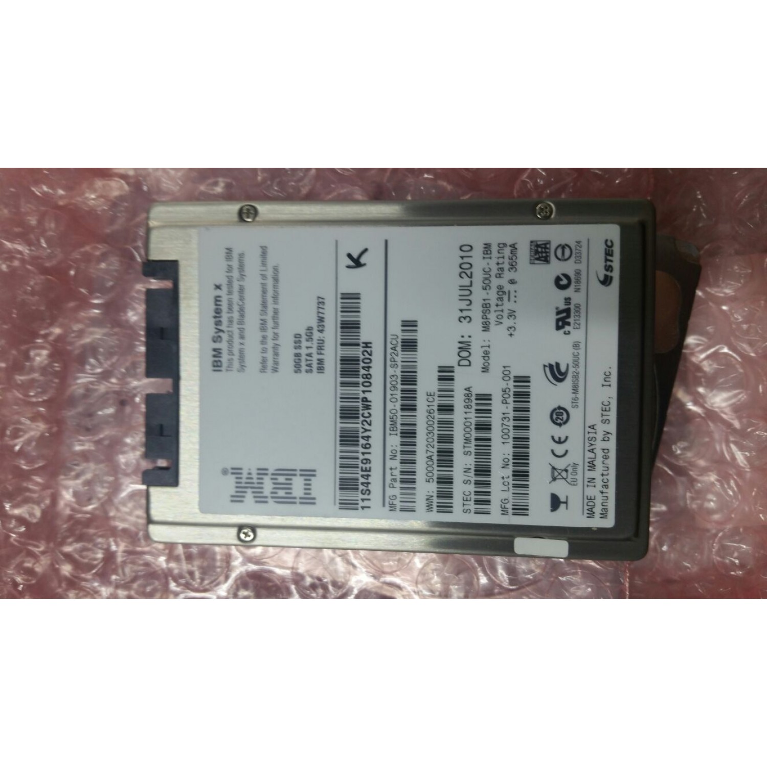 Hard disk IBM 50GB SATA 1.8 NHS SSD Non Hot Swap 43W7737
